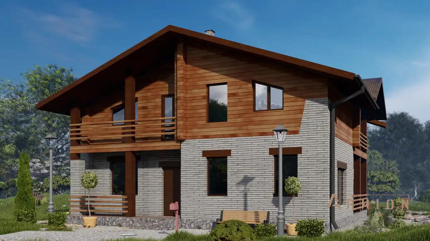 1. Проект одноэтажного дома в европейском стиле с многоскатной кровлей, H-1033, площадью - 180 кв c мансардой, сауной, терассой, балконом