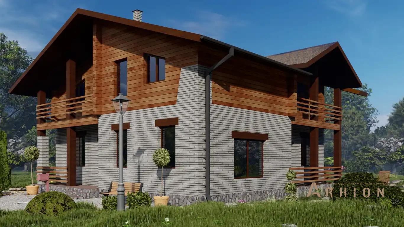 4. Проект одноэтажного дома в европейском стиле с многоскатной кровлей, H-1033, площадью - 180 кв c мансардой, сауной, терассой, балконом