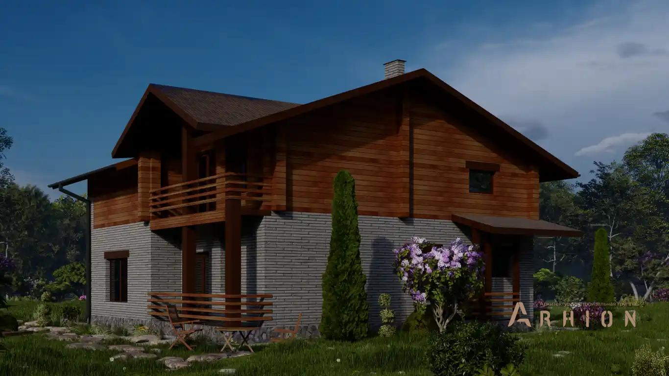 2. Проект одноэтажного дома в европейском стиле с многоскатной кровлей, H-1033, площадью - 180 кв c мансардой, сауной, терассой, балконом