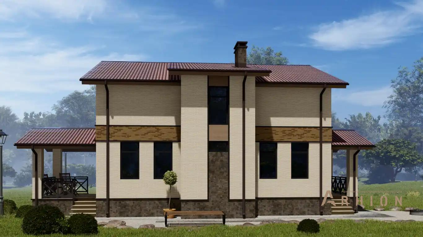 8. Проект одноэтажного дома в европейском стиле с многоскатной кровлей, H-1034, площадью - 156 кв c мансардой, терассой