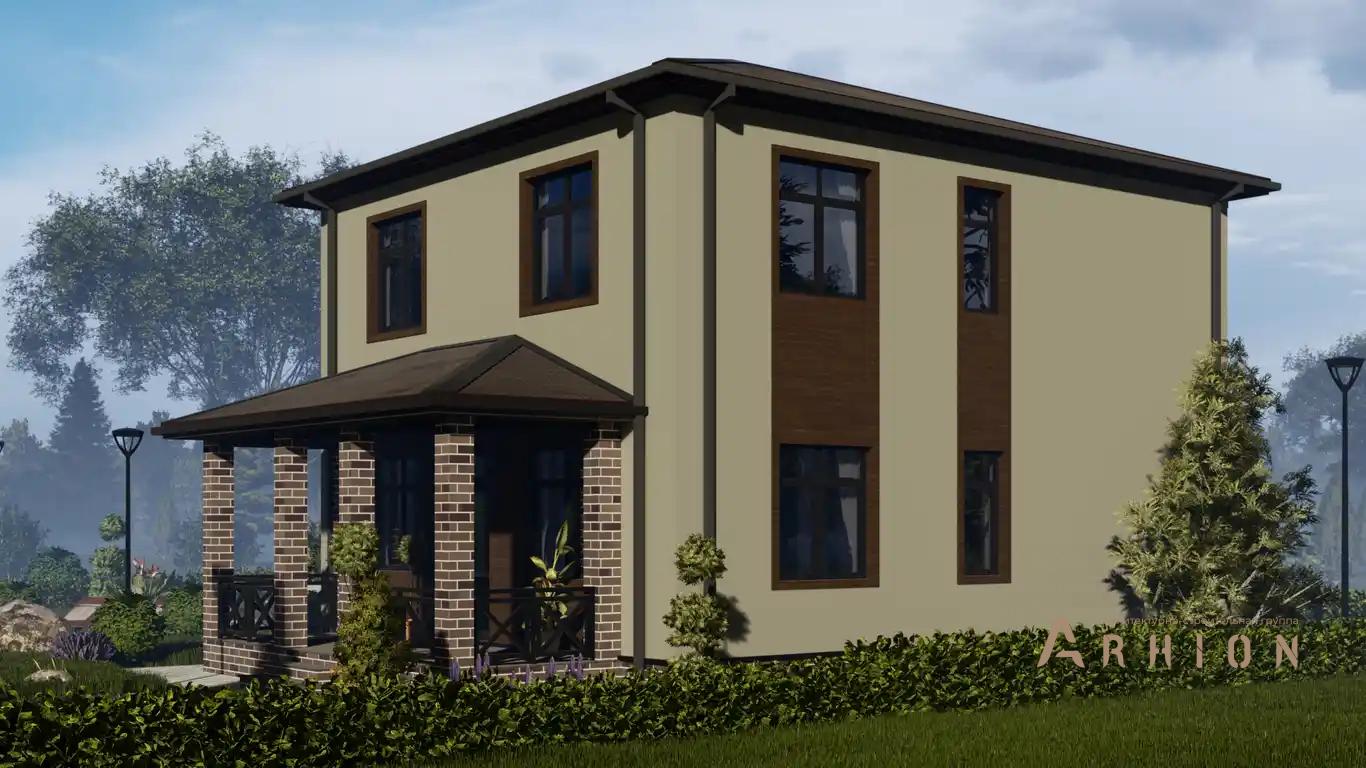 5. Проект двухэтажного дома в современном стиле с четырехскатной, H-1036, площадью - 147 кв c терассой