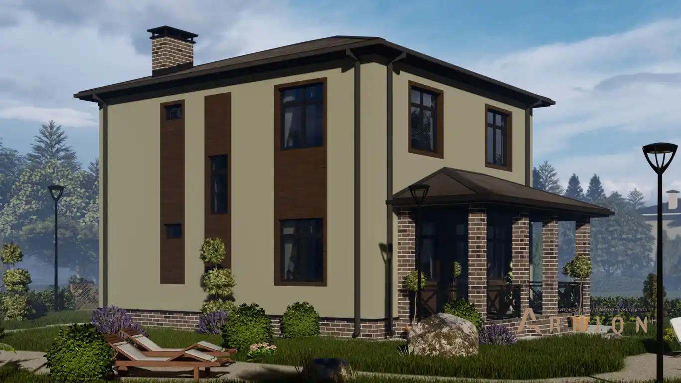 6. Проект двухэтажного дома в современном стиле с четырехскатной, H-1036, площадью - 147 кв c терассой