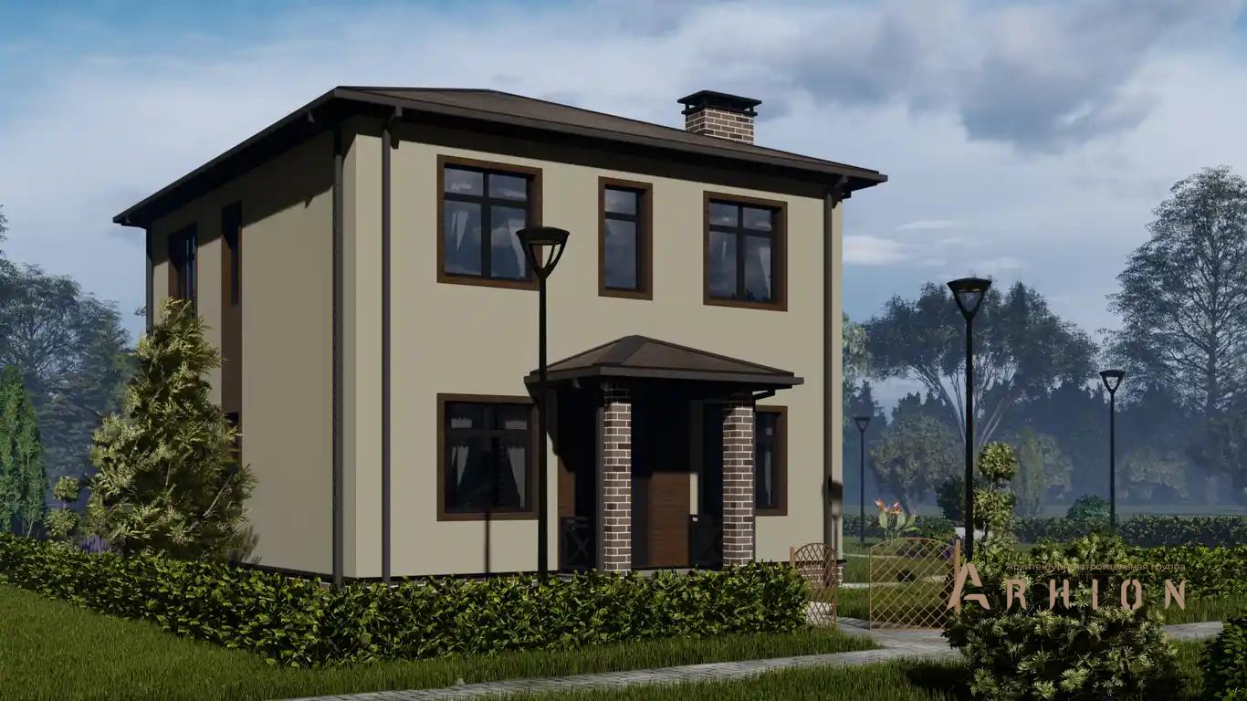 2. Проект двухэтажного дома в современном стиле с четырехскатной, H-1036, площадью - 147 кв c терассой