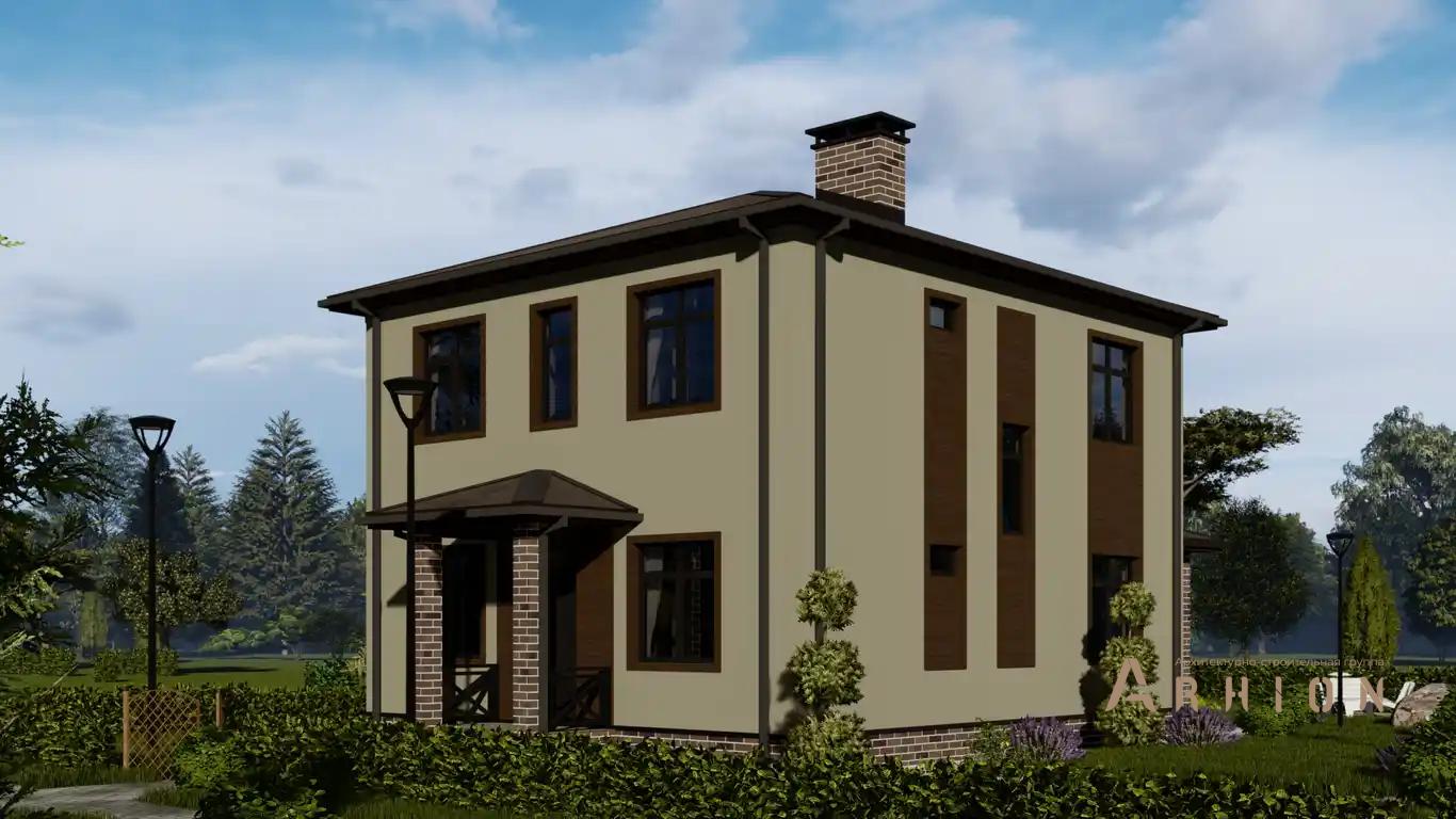 4. Проект двухэтажного дома в современном стиле с четырехскатной, H-1036, площадью - 147 кв c терассой