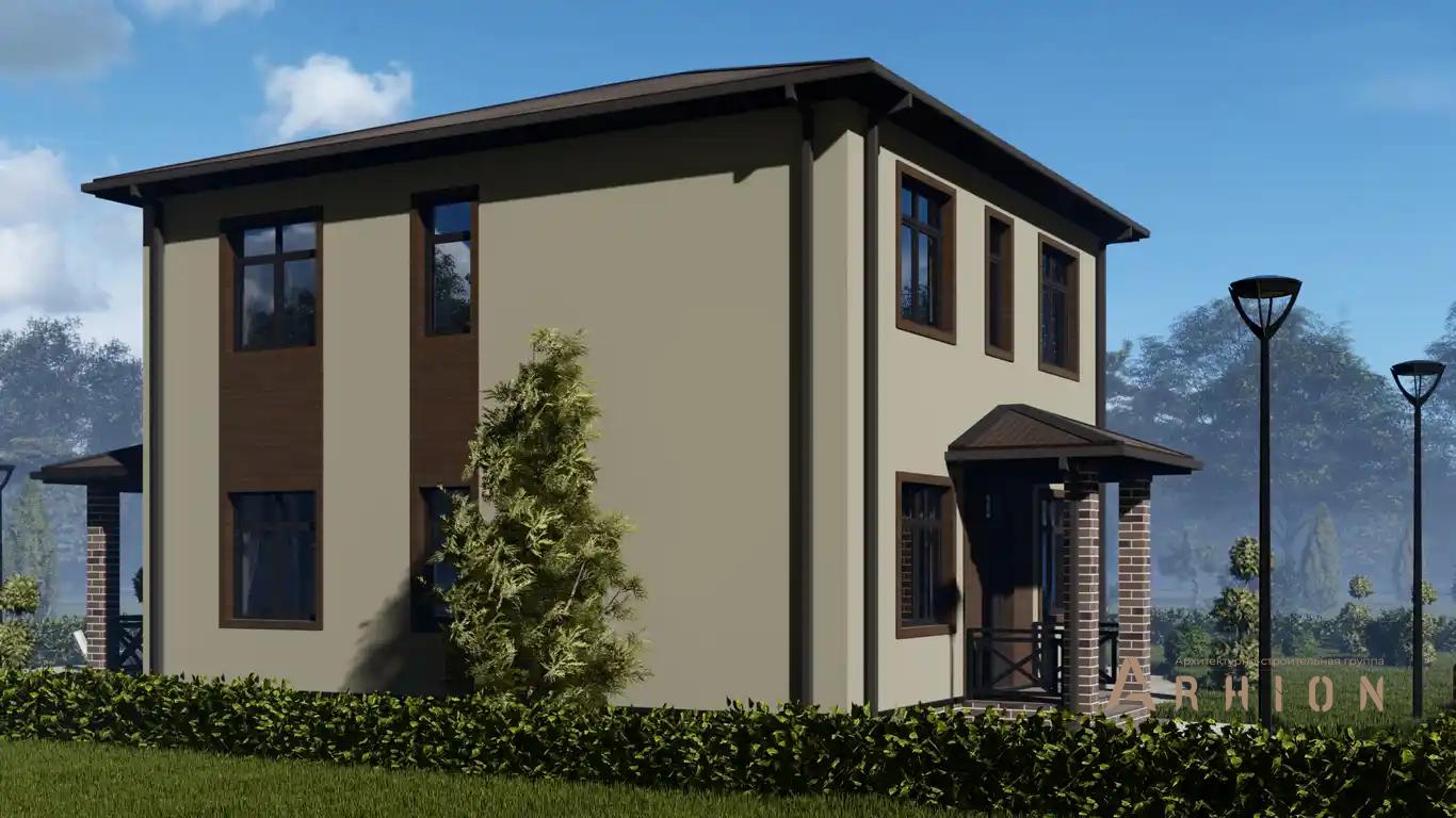 3. Проект двухэтажного дома в современном стиле с четырехскатной, H-1036, площадью - 147 кв c терассой