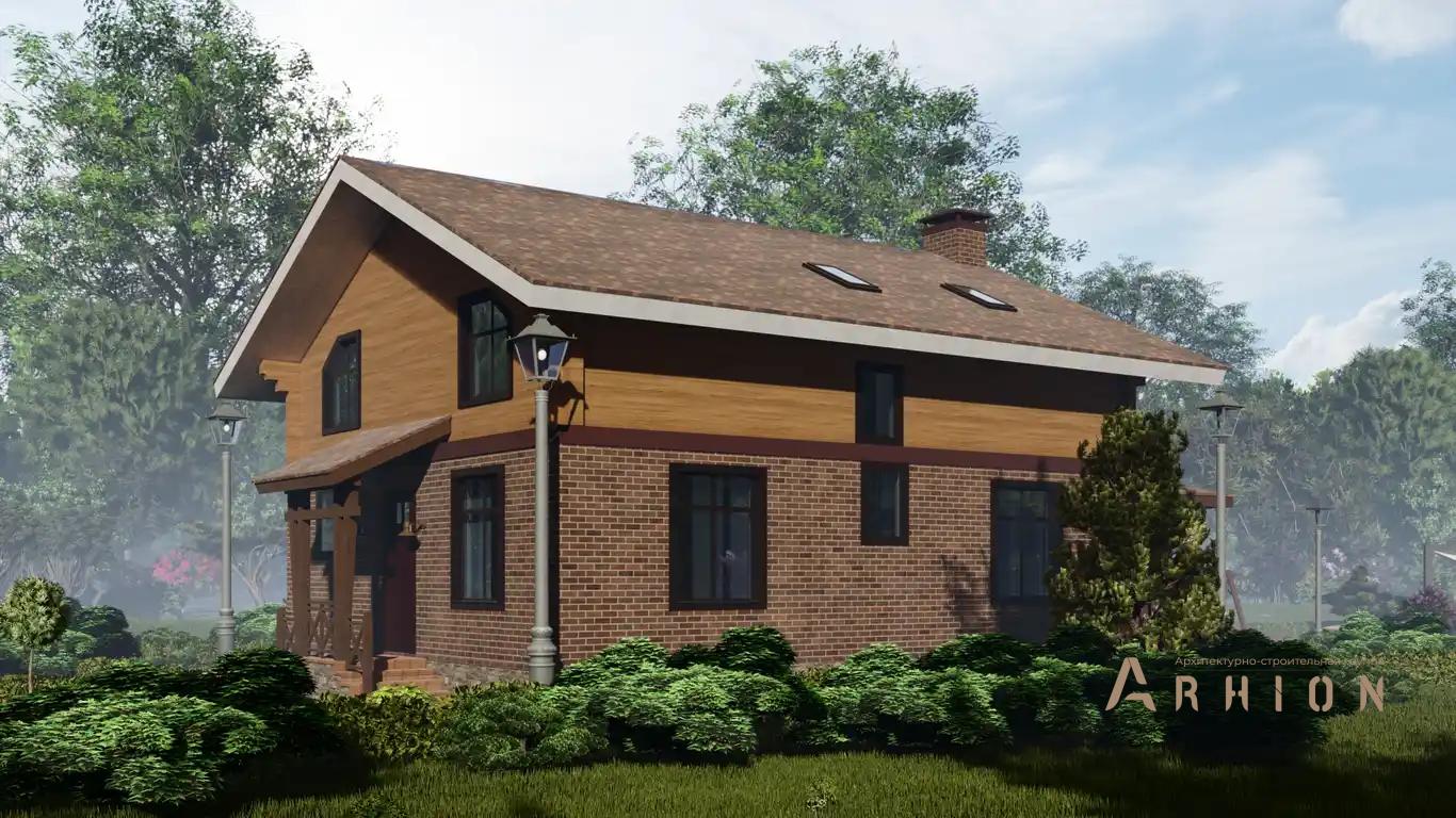 5. Проект одноэтажного дома в канадском стиле с двускатной кровлей, H-1037, площадью - 172 кв c мансардой, терассой