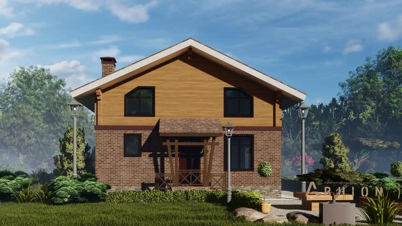 4. Проект одноэтажного дома в канадском стиле с двускатной кровлей, H-1037, площадью - 172 кв c мансардой, терассой