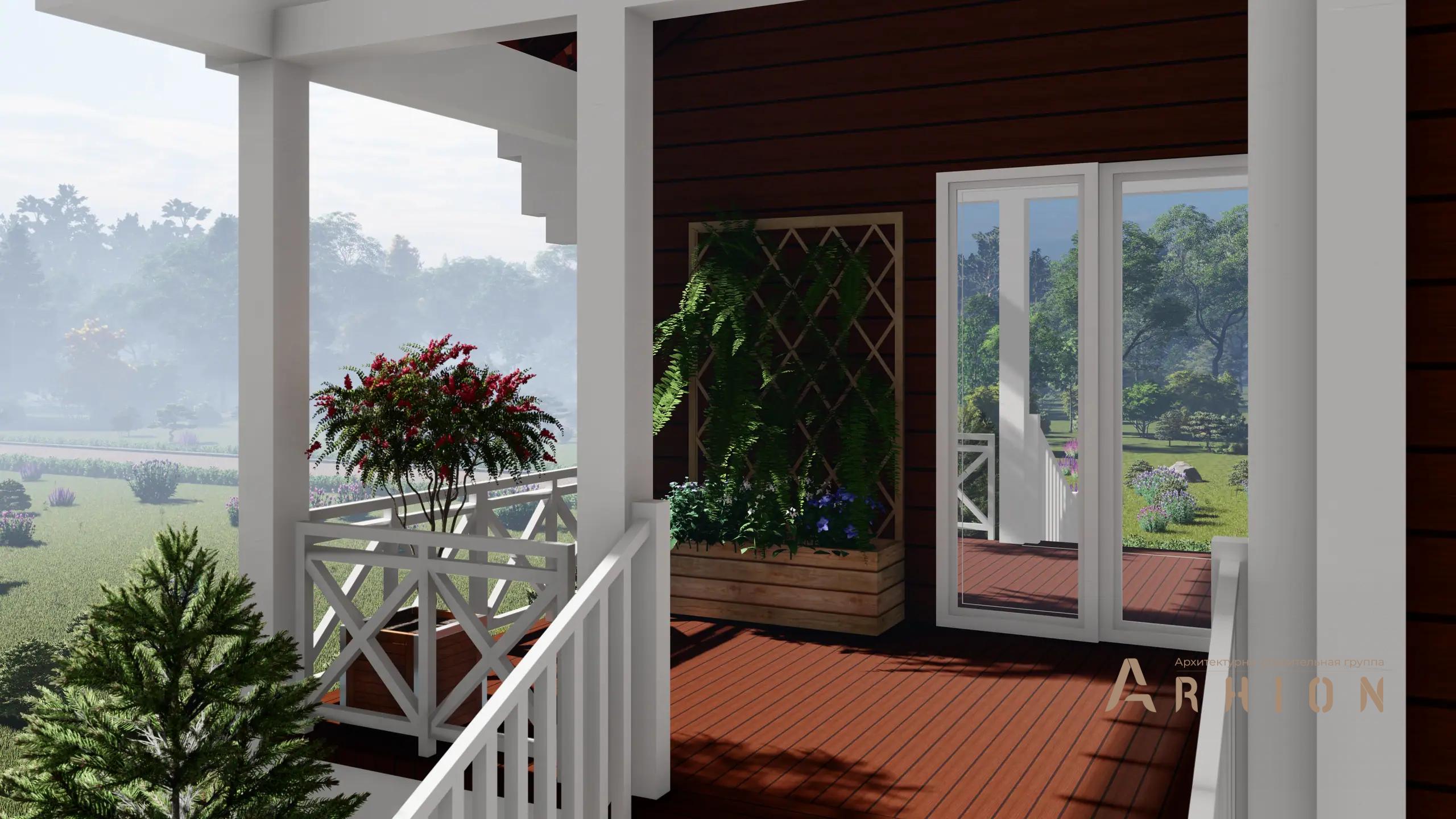 14. Проект одноэтажного дома в европейском стиле с четырехскатной, H-1041, площадью - 253 кв c мансардой, терассой, балконом, вторым светом