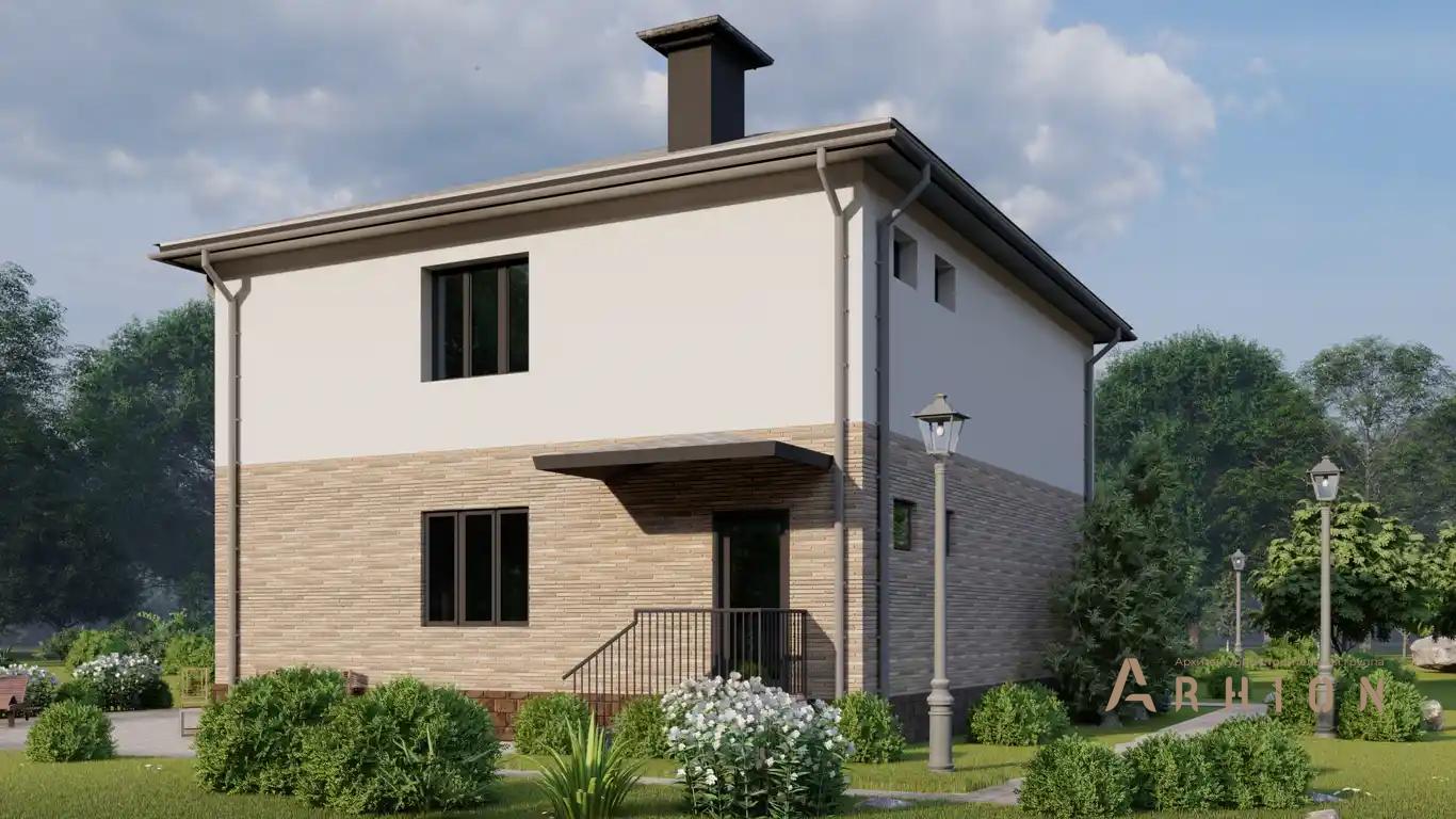 5. Проект двухэтажного дома в европейском стиле с четырехскатной, H-1042, площадью - 154 кв c гаражом