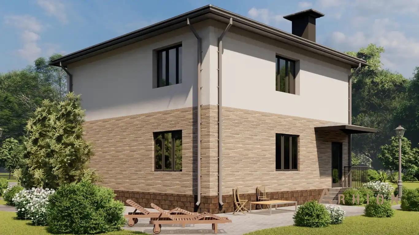 2. Проект двухэтажного дома в европейском стиле с четырехскатной, H-1042, площадью - 154 кв c гаражом