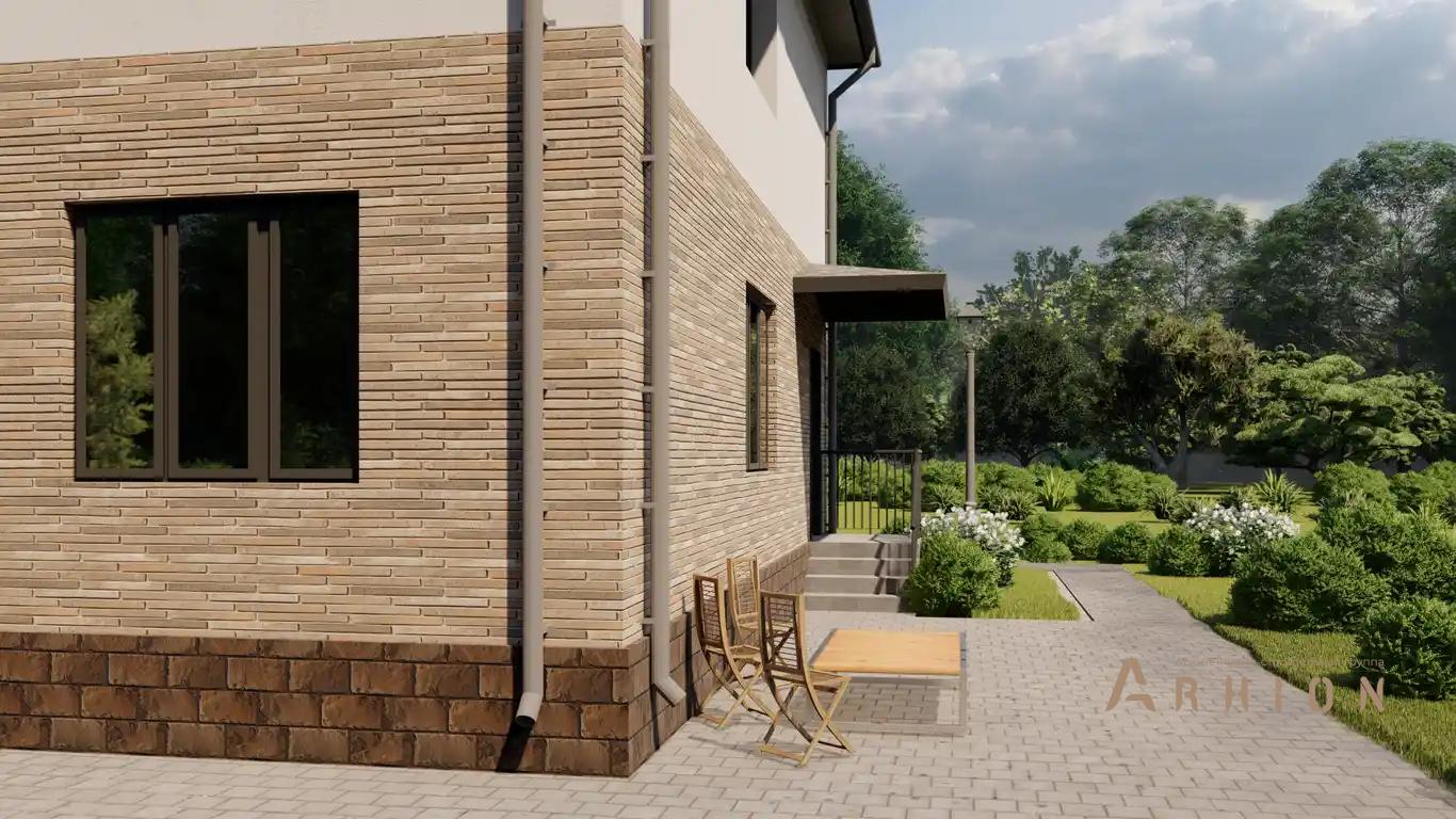 3. Проект двухэтажного дома в европейском стиле с четырехскатной, H-1042, площадью - 154 кв c гаражом