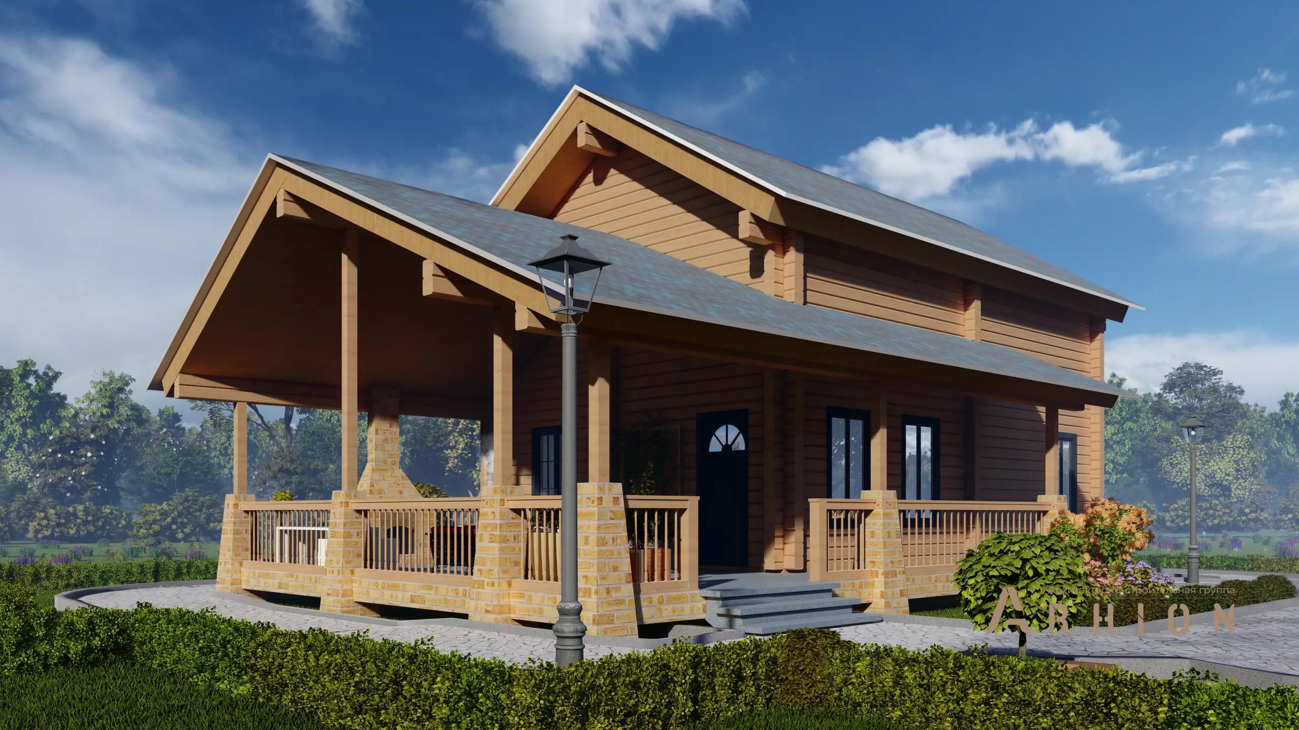 1. Проект двухэтажного дома в скандинавском стиле с многоскатной кровлей, H-1044, площадью - 127 кв c мансардой, сауной, терассой