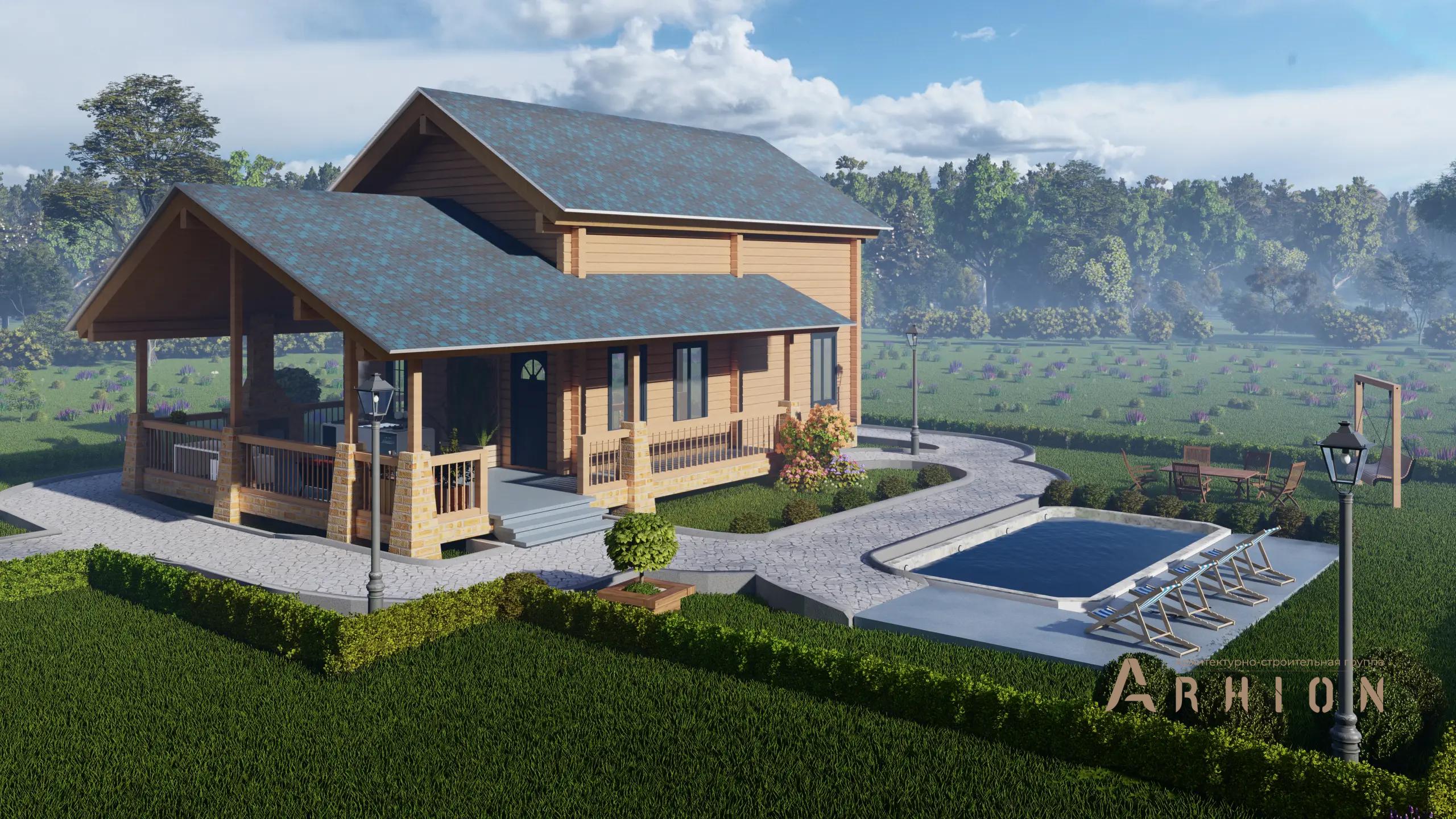 2. Проект двухэтажного дома в скандинавском стиле с многоскатной кровлей, H-1044, площадью - 127 кв c мансардой, сауной, терассой