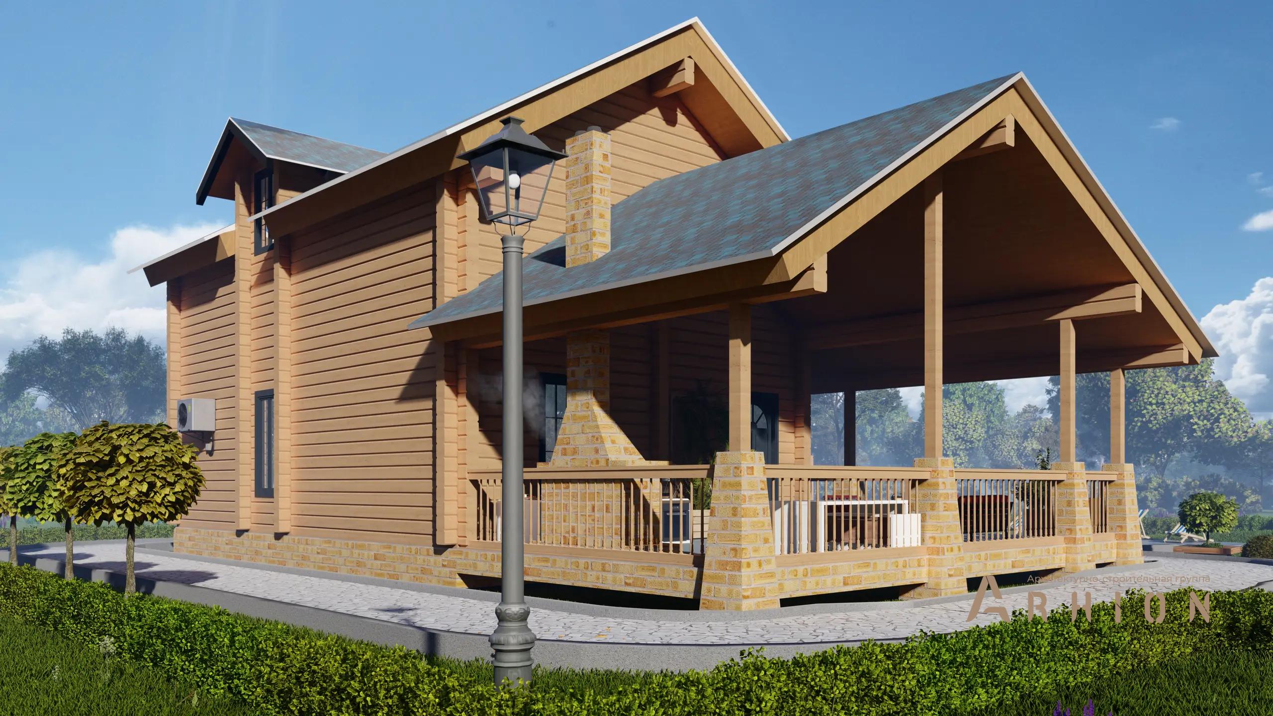 7. Проект двухэтажного дома в скандинавском стиле с многоскатной кровлей, H-1044, площадью - 127 кв c мансардой, сауной, терассой