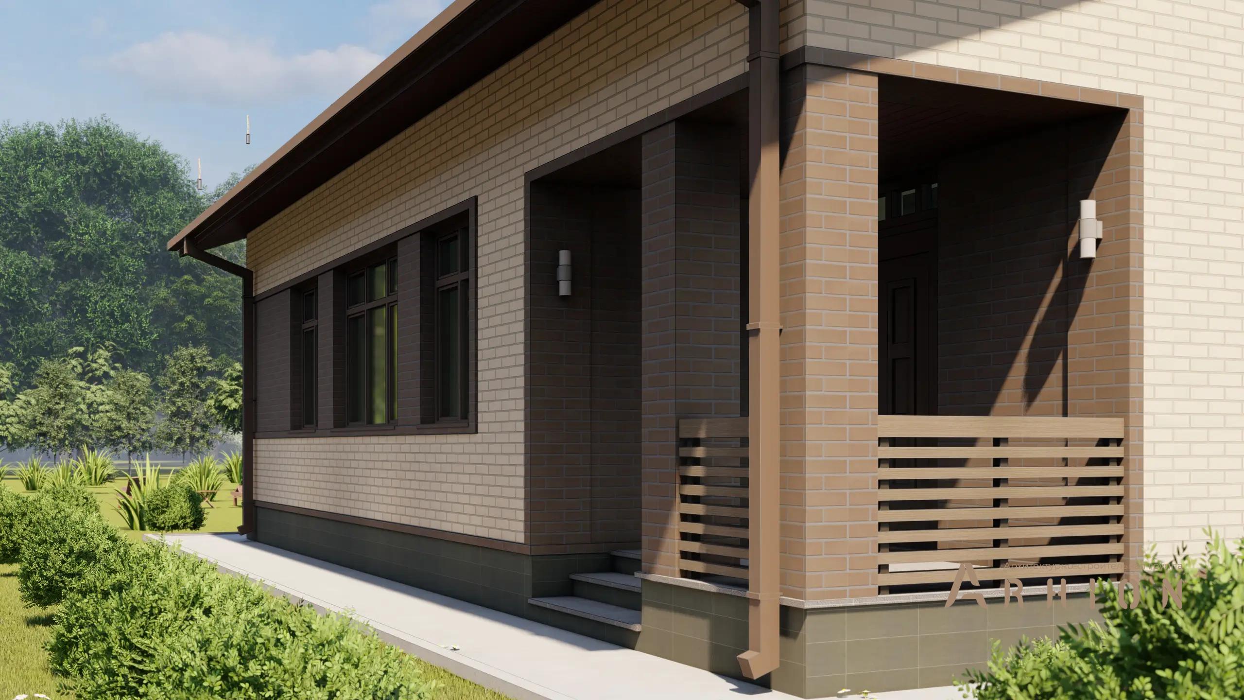 2. Проект одноэтажного дома в европейском стиле с двускатной кровлей, H-1045, площадью - 127 кв