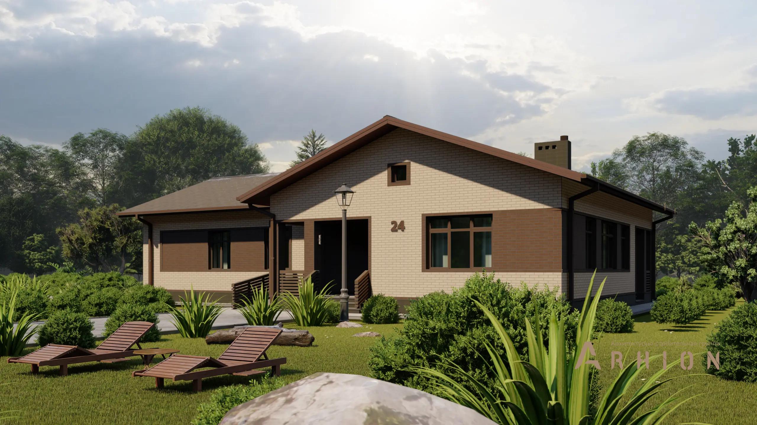 10. Проект одноэтажного дома в европейском стиле с двускатной кровлей, H-1045, площадью - 127 кв