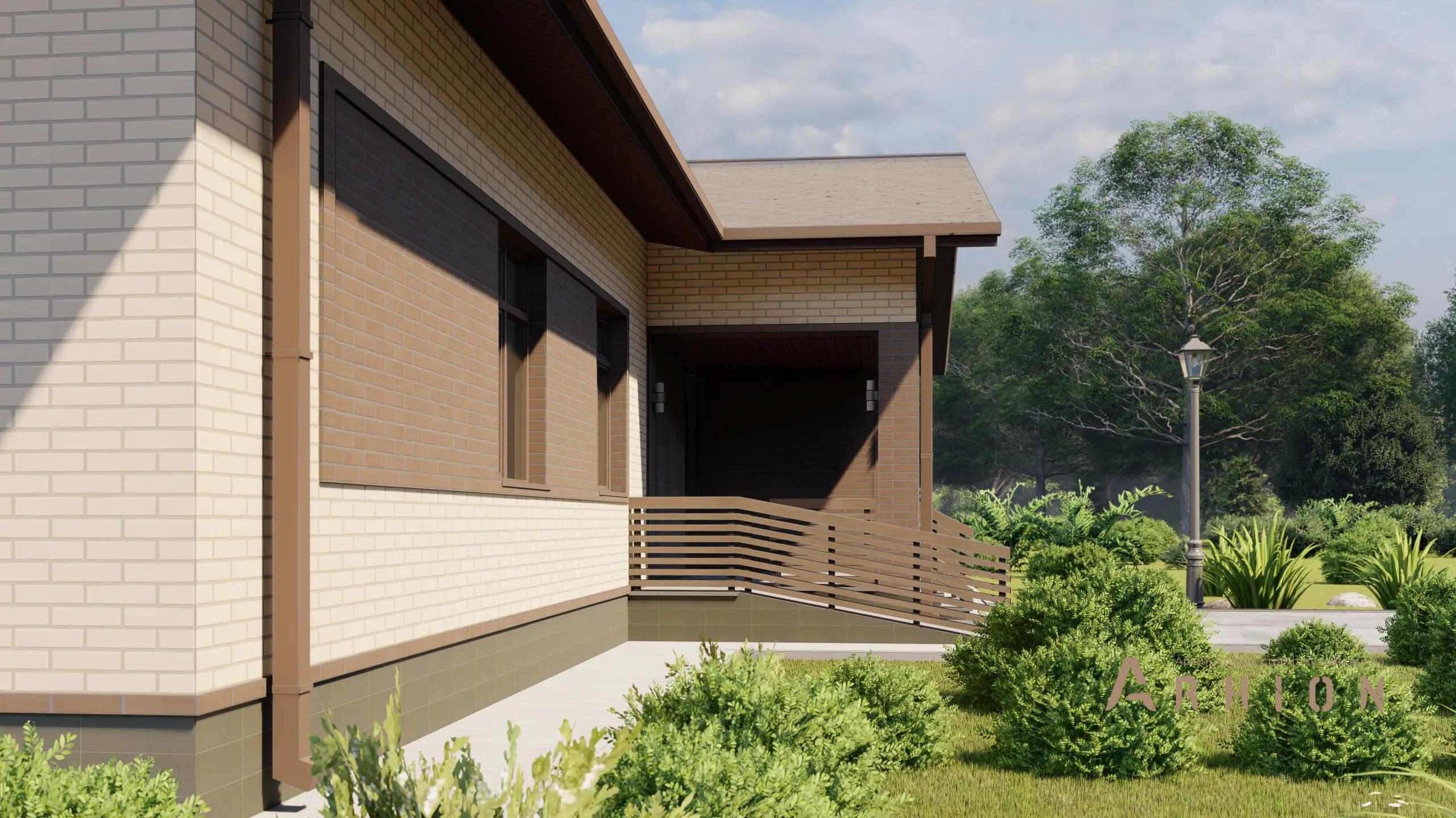 4. Проект одноэтажного дома в европейском стиле с двускатной кровлей, H-1045, площадью - 127 кв