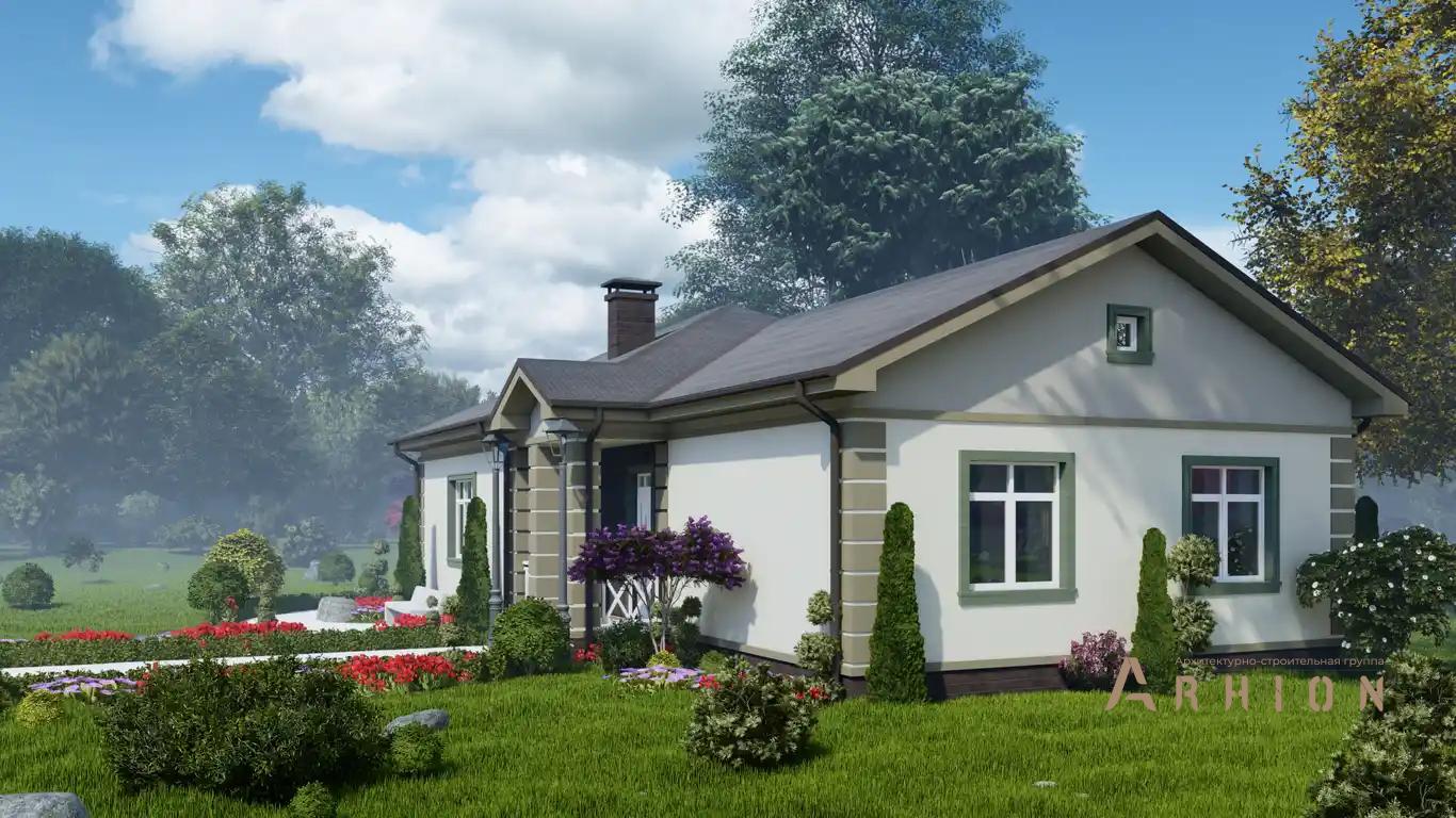 4. Проект одноэтажного дома в европейском стиле с двускатной кровлей, h-1047, площадью - 122 кв