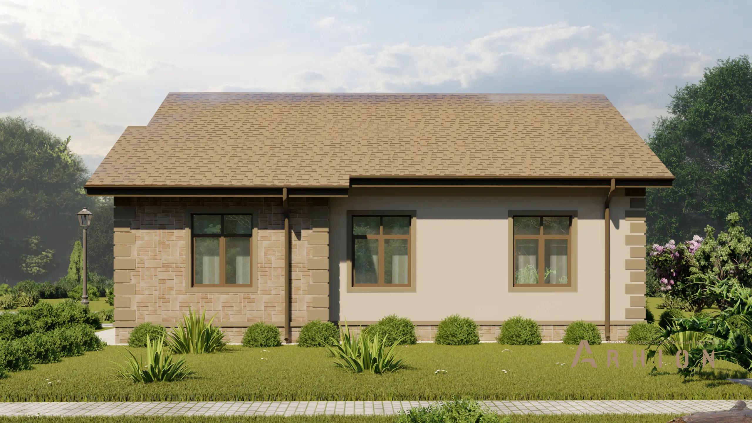 5. Проект одноэтажного дома в европейском стиле с двускатной кровлей, H-1048, площадью - 112 кв