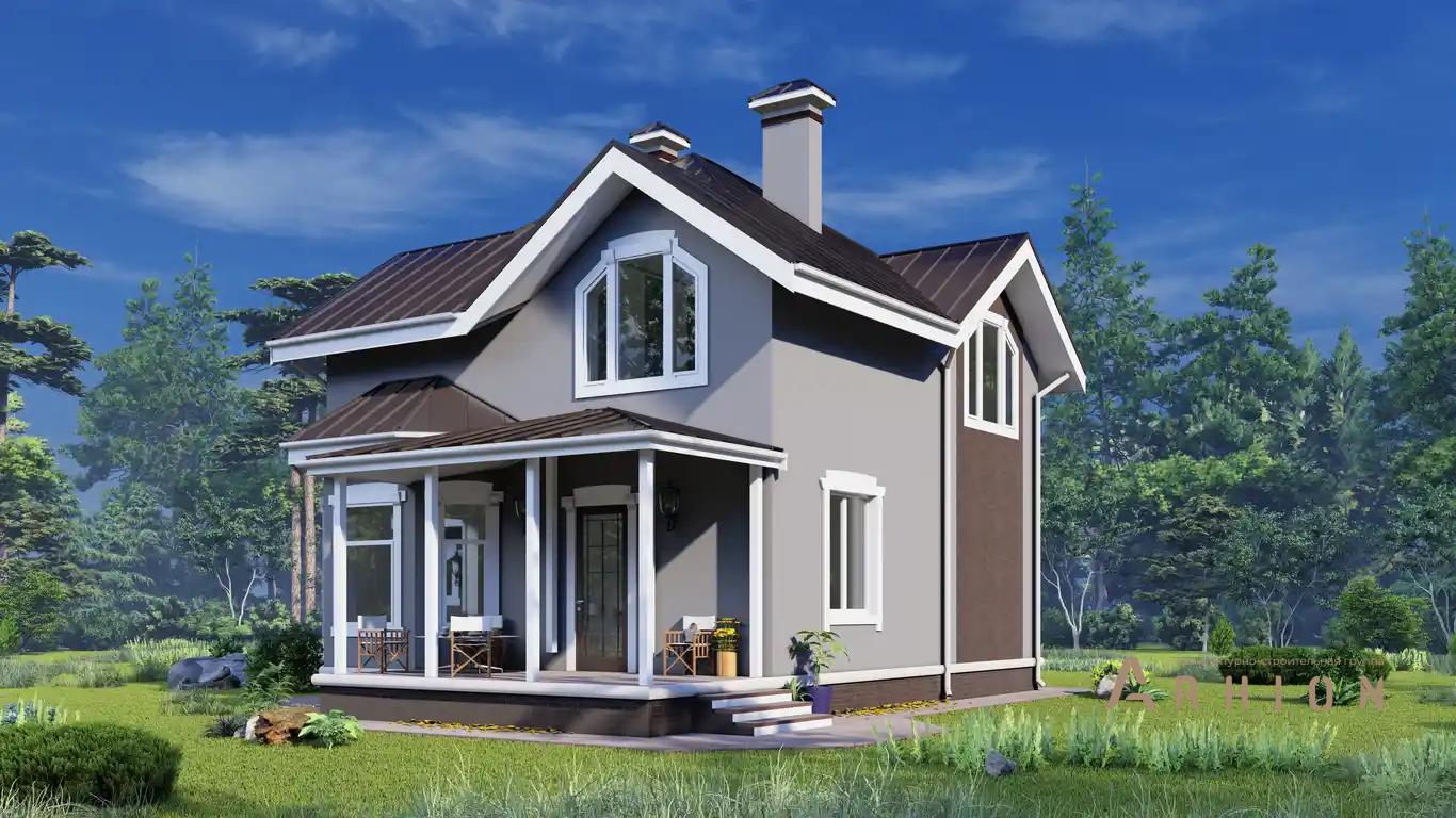 7. Проект одноэтажного дома в европейском стиле с многоскатной кровлей, H-1106, площадью - 172 кв c мансардой, терассой, гаражом, эркером