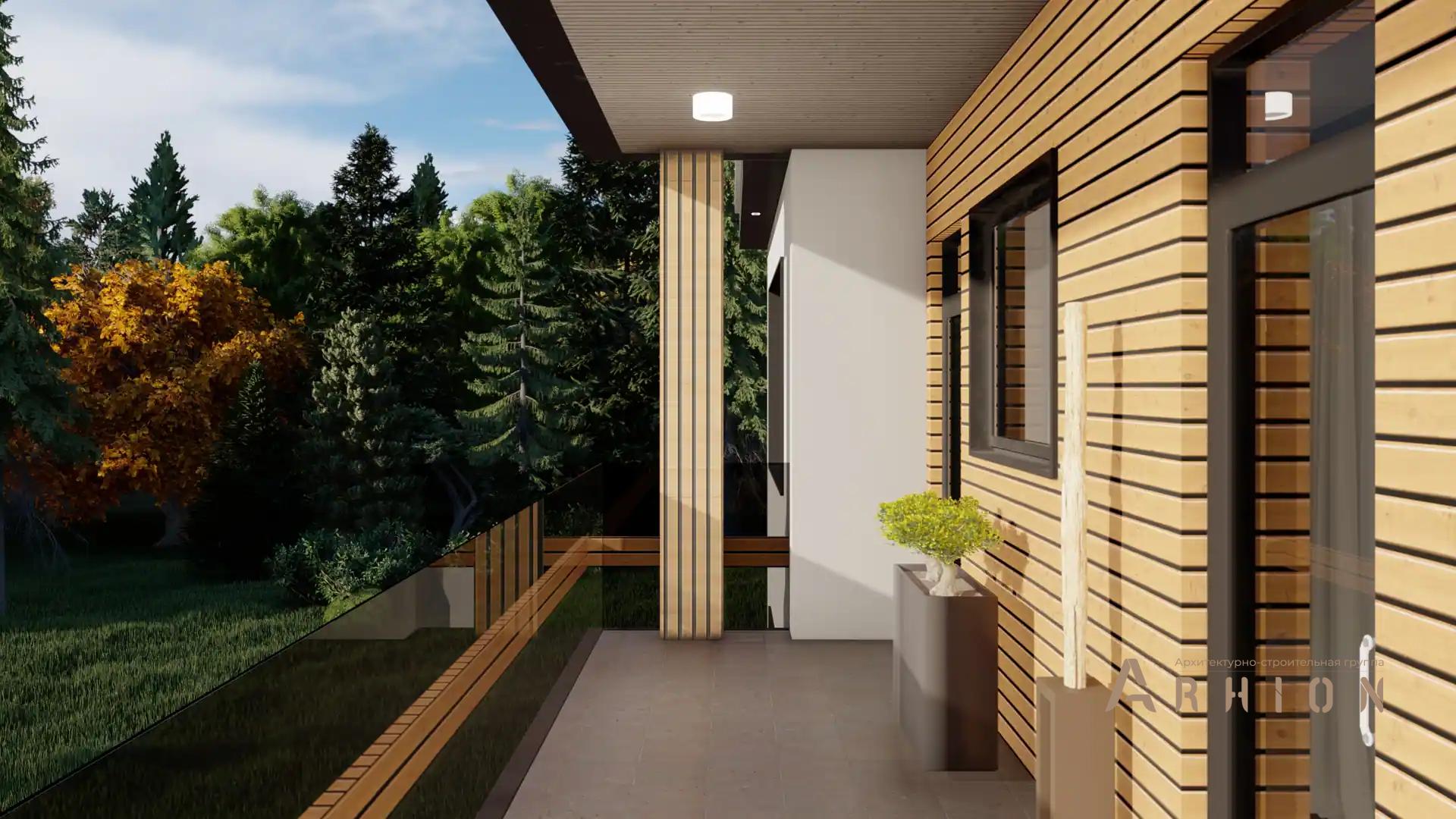 4. Проект двухэтажного дома в стиле хай-тек с плоской кровлей , H-1111, площадью - 178 кв c терассой, балконом, гаражом, вторым светом