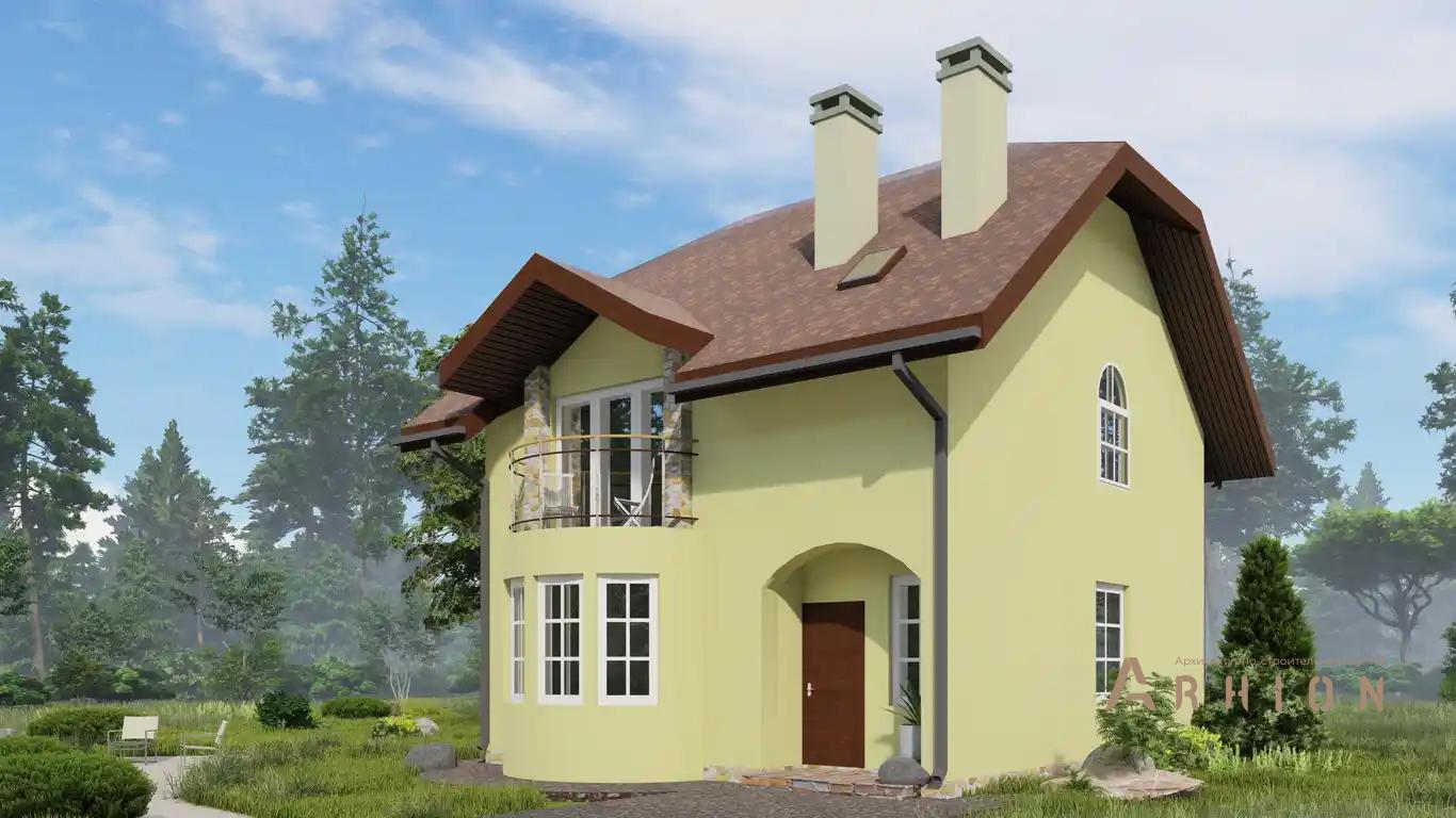 2. Проект одноэтажного дома в европейском стиле с многоскатной кровлей, H-1114, площадью - 235 кв c мансардой, балконом, эркером