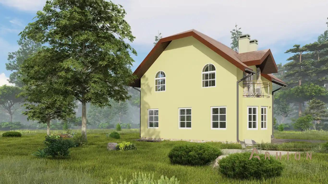 4. Проект одноэтажного дома в европейском стиле с многоскатной кровлей, H-1114, площадью - 235 кв c мансардой, балконом, эркером