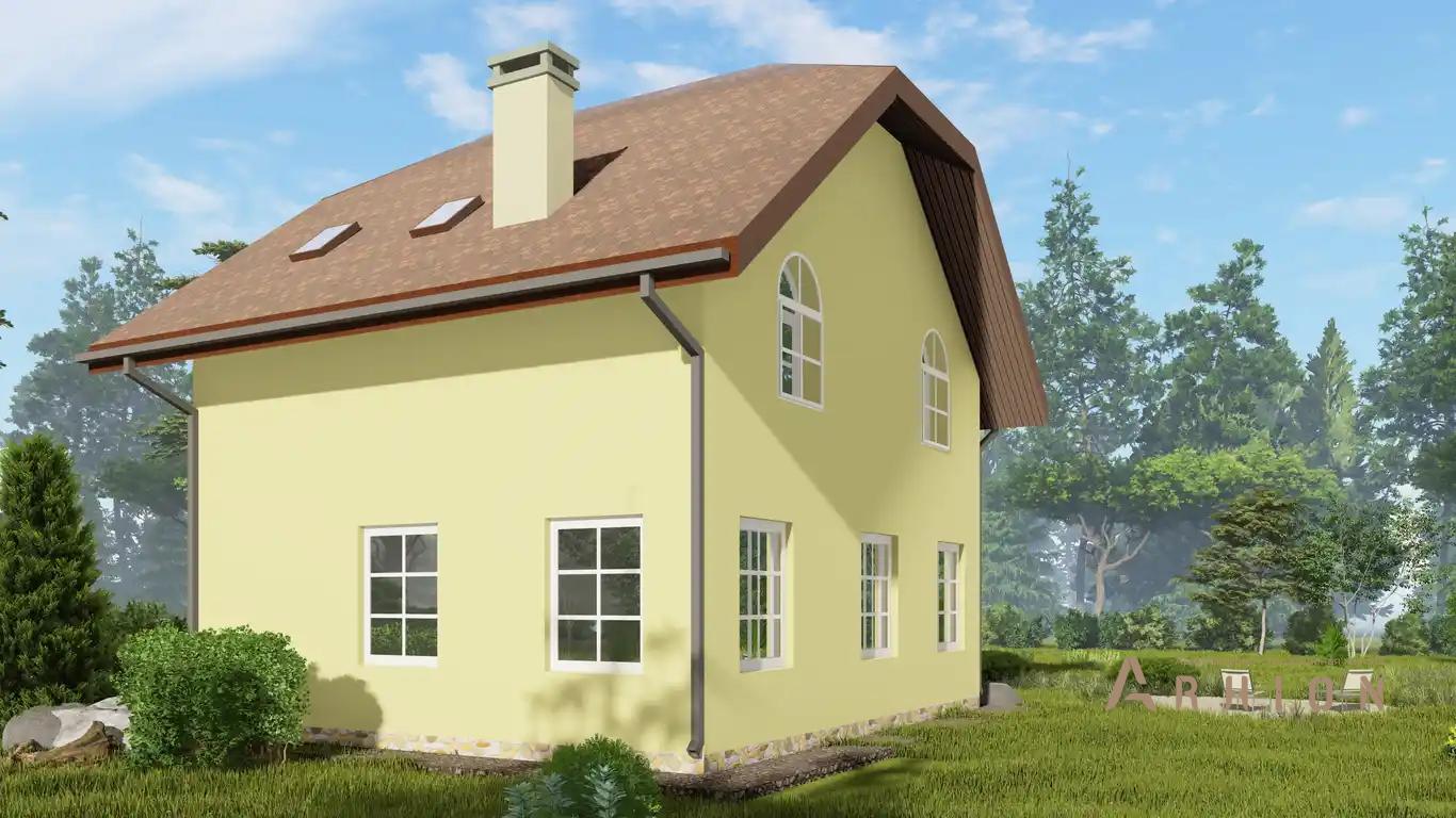 8. Проект одноэтажного дома в европейском стиле с многоскатной кровлей, H-1114, площадью - 235 кв c мансардой, балконом, эркером