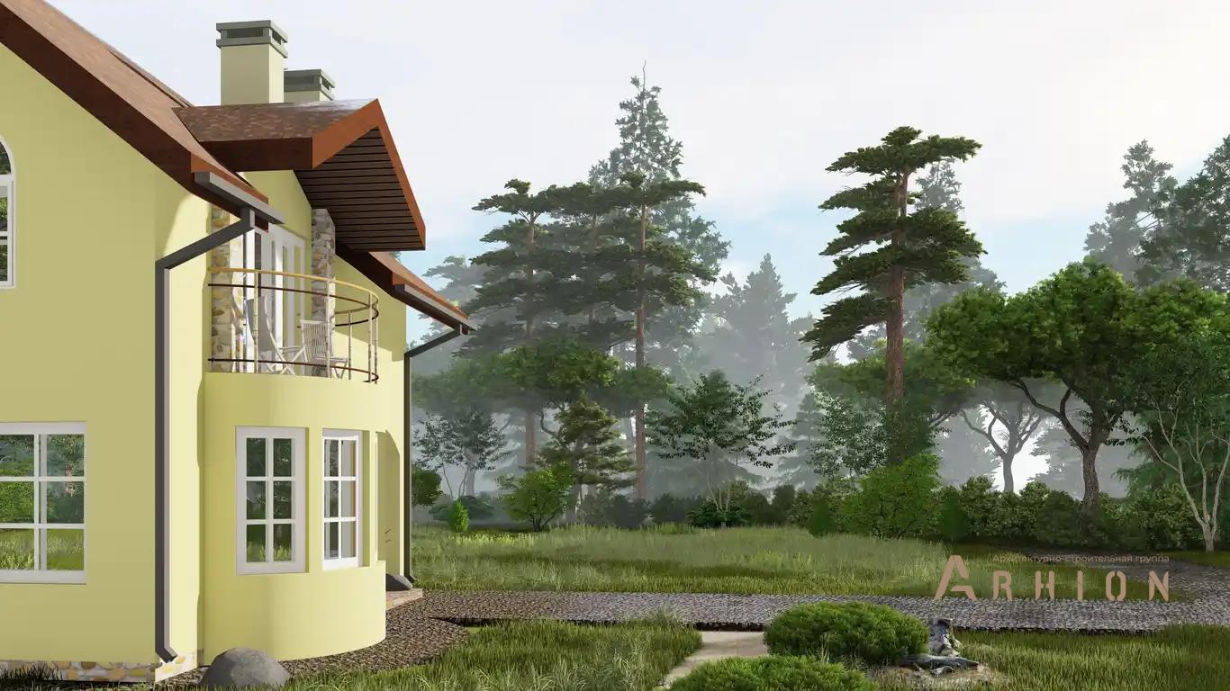 6. Проект одноэтажного дома в европейском стиле с многоскатной кровлей, H-1114, площадью - 235 кв c мансардой, балконом, эркером