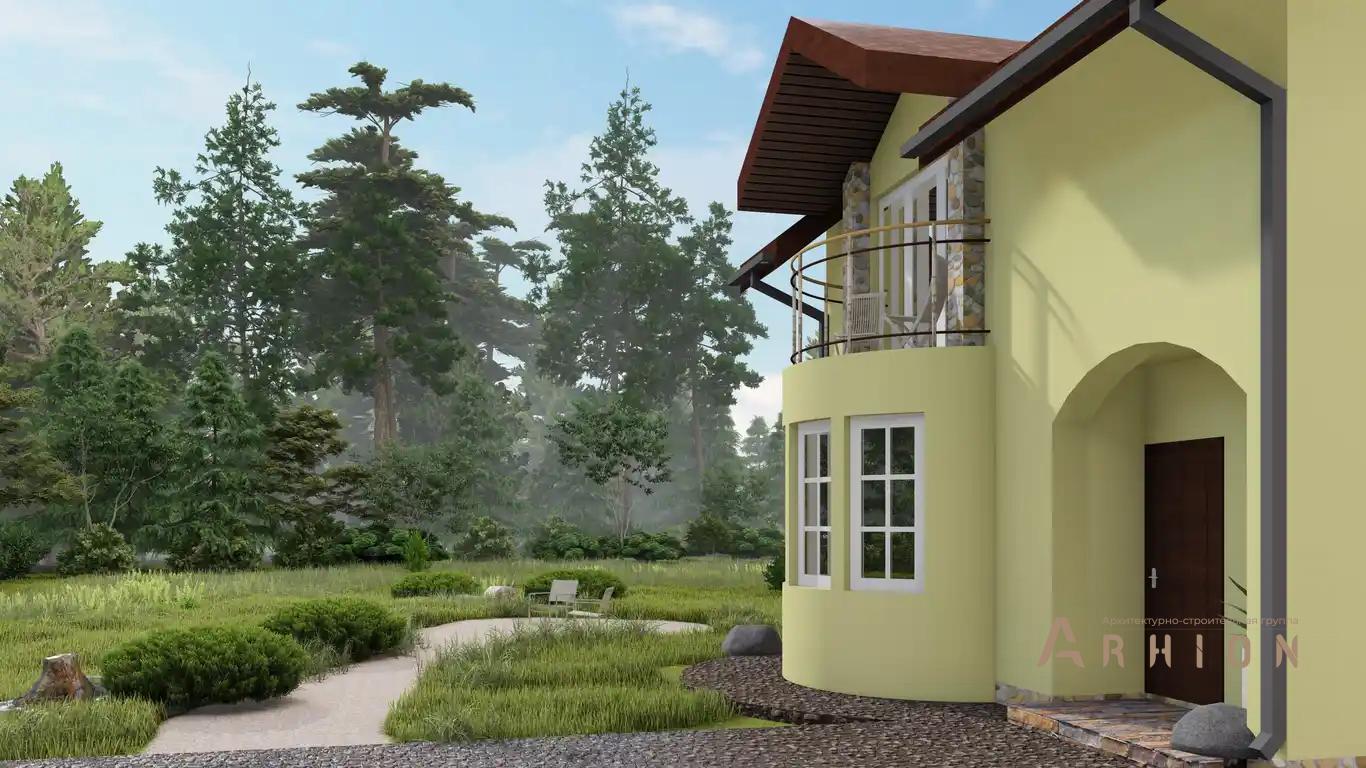 5. Проект одноэтажного дома в европейском стиле с многоскатной кровлей, H-1114, площадью - 235 кв c мансардой, балконом, эркером