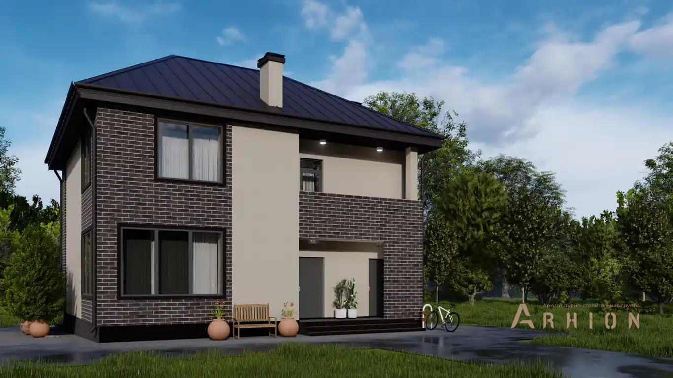 6. Проект двухэтажного дома в современном стиле с четырехскатной, H-1115, площадью - 191 кв c мансардой, балконом