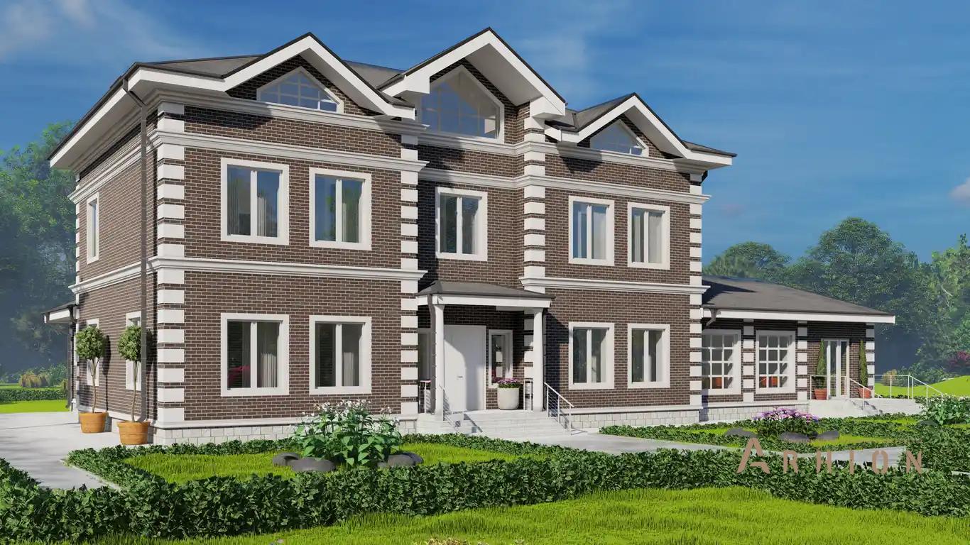 6. Проект двухэтажного дома в европейском стиле с многоскатной кровлей, H-1116, площадью - 471 кв c мансардой, сауной, бассейном