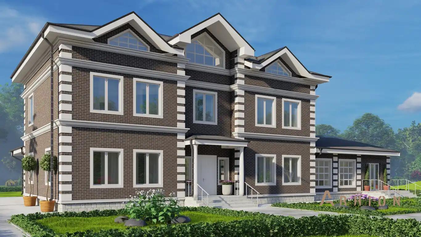 5. Проект двухэтажного дома в европейском стиле с многоскатной кровлей, H-1116, площадью - 471 кв c мансардой, сауной, бассейном