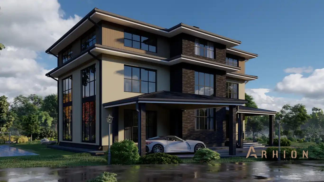 8. Проект трехэтажного дома в современном стиле с четырехскатной, H-1117, площадью - 260 кв