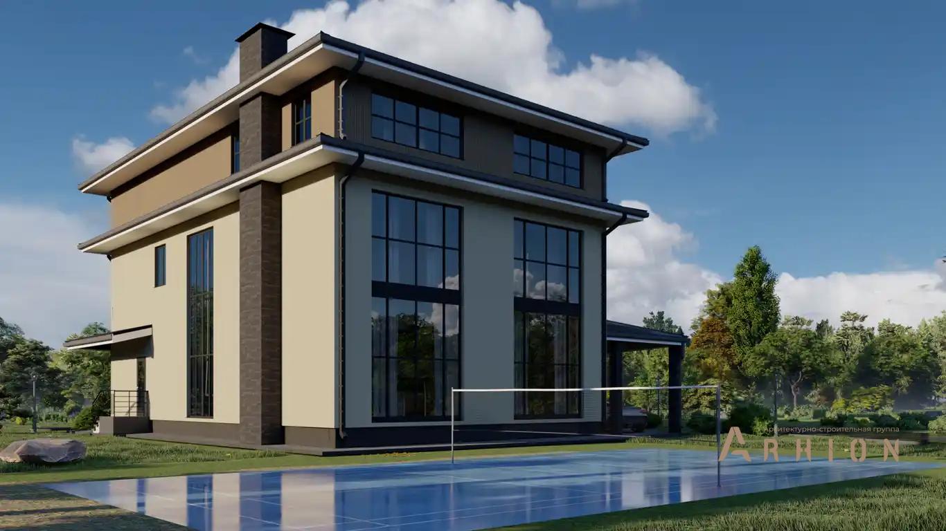 2. Проект трехэтажного дома в современном стиле с четырехскатной, H-1117, площадью - 260 кв