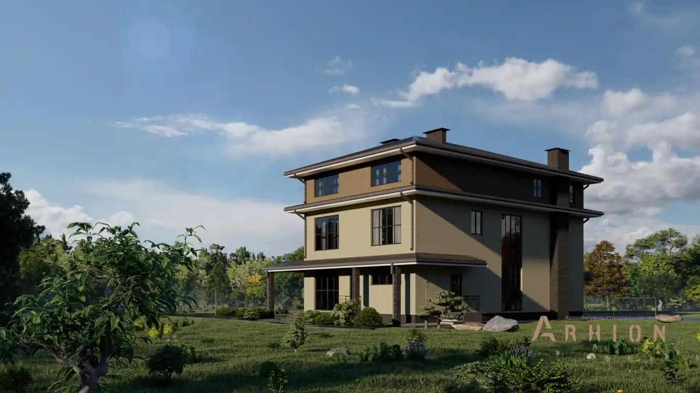 3. Проект трехэтажного дома в современном стиле с четырехскатной, H-1117, площадью - 260 кв