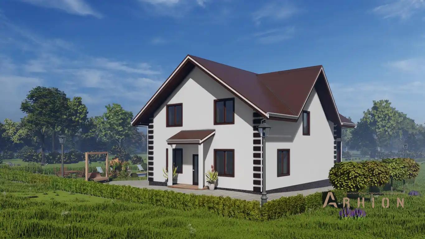 3. Проект двухэтажного дома в европейском стиле с многоскатной кровлей, H-1122, площадью - 250 кв c цокольным этажом, мансардой, терассой, балконом