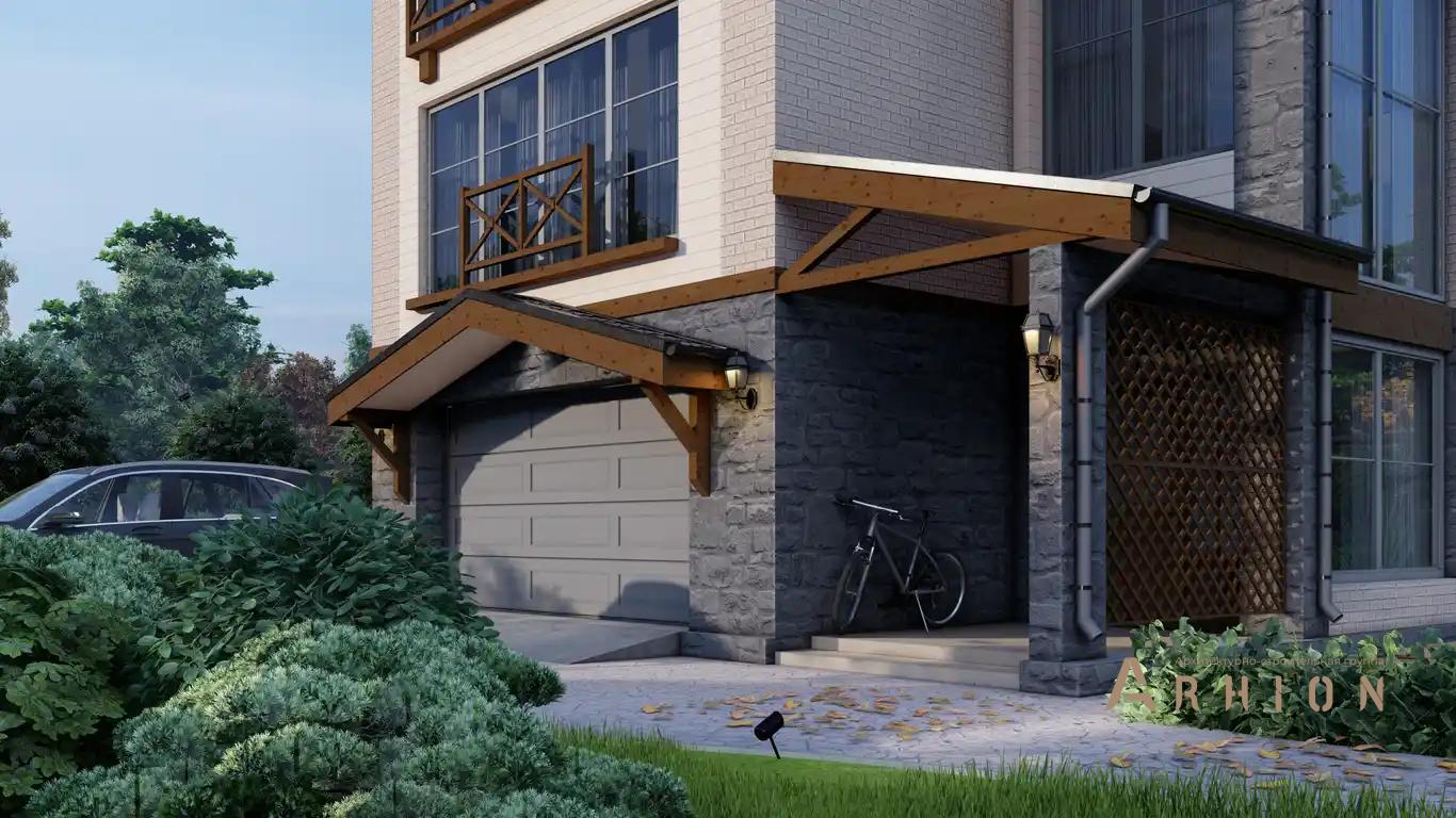 5. Проект двухэтажного дома в европейском стиле с многоскатной кровлей, H-1124, площадью - 271 кв c мансардой, сауной, терассой, гаражом, эркером