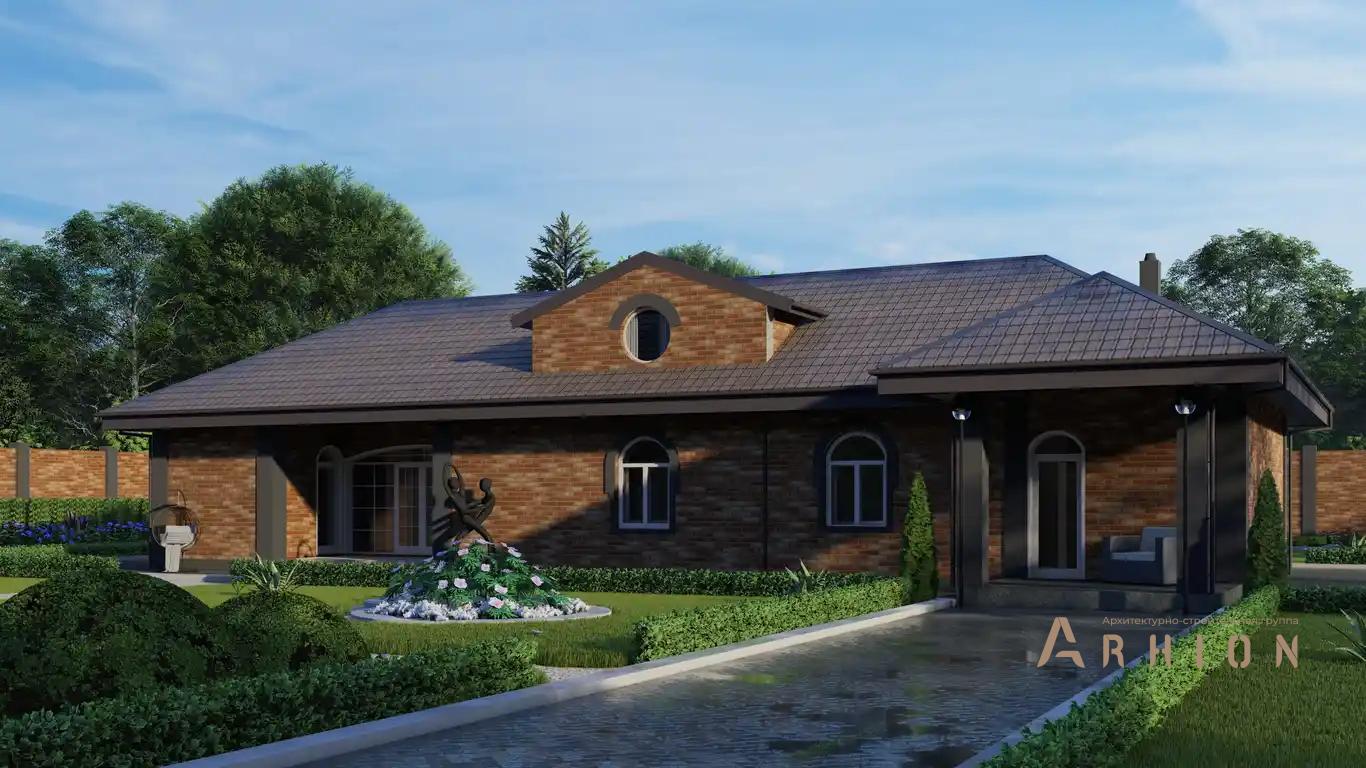 1. Проект одноэтажного дома в европейском стиле с многоскатной кровлей, H-1125, площадью - 152 кв c мансардой, сауной, бассейном