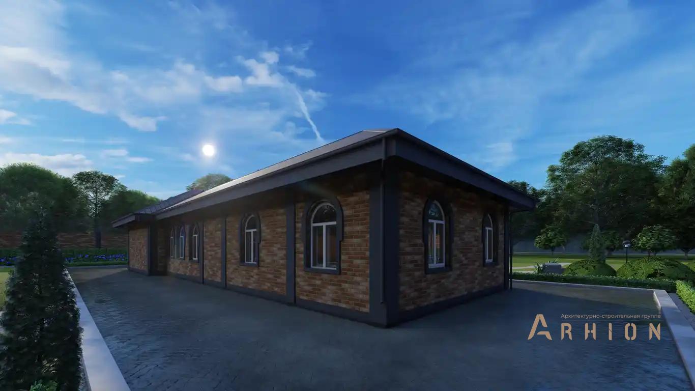 2. Проект одноэтажного дома в европейском стиле с многоскатной кровлей, H-1125, площадью - 152 кв c мансардой, сауной, бассейном