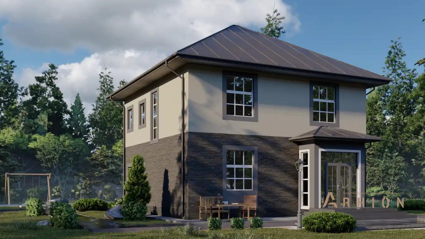 1. Проект двухэтажного дома в европейском стиле с четырехскатной, H-1131, площадью - 157 кв