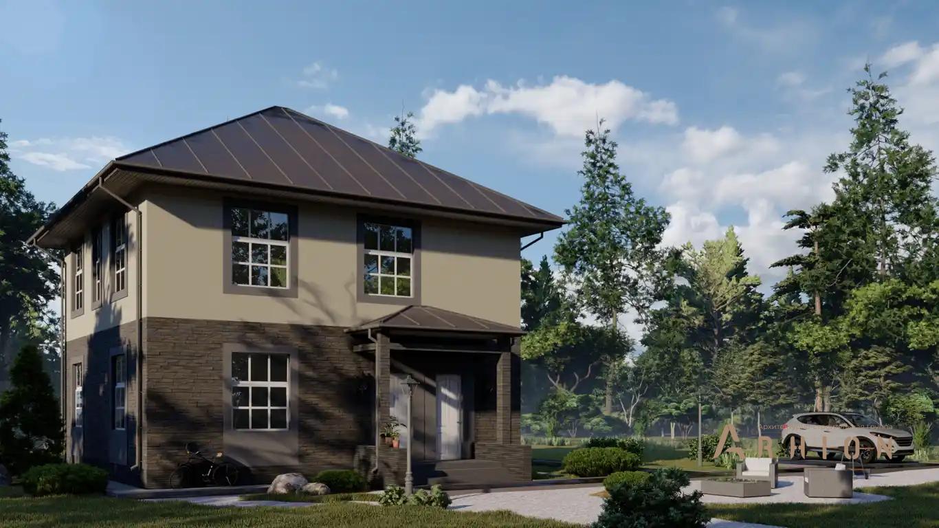 2. Проект двухэтажного дома в европейском стиле с четырехскатной, H-1131, площадью - 157 кв