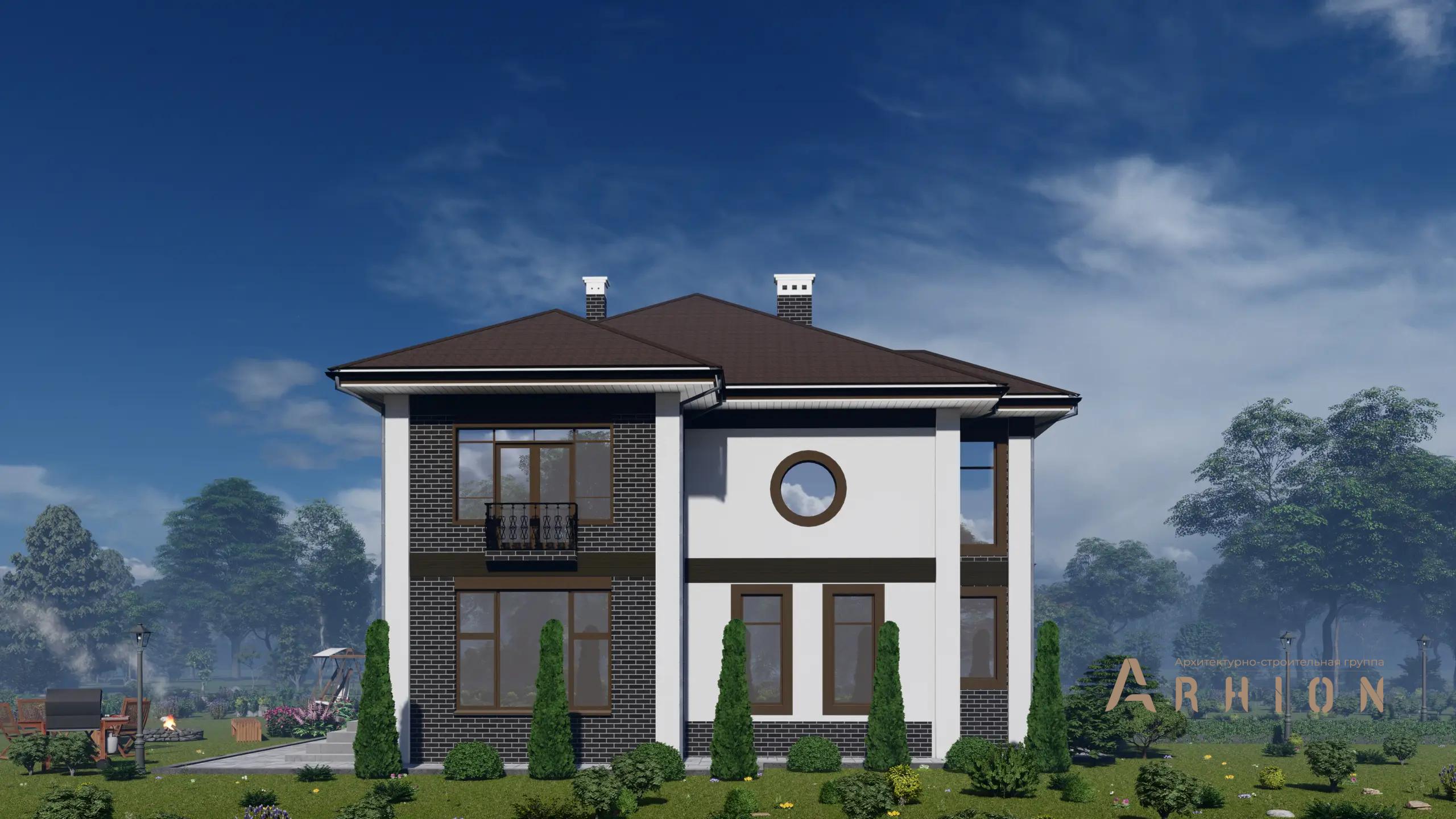 3. Проект двухэтажного дома в современном стиле с многоскатной кровлей, H-1138, площадью - 284 кв c терассой, балконом