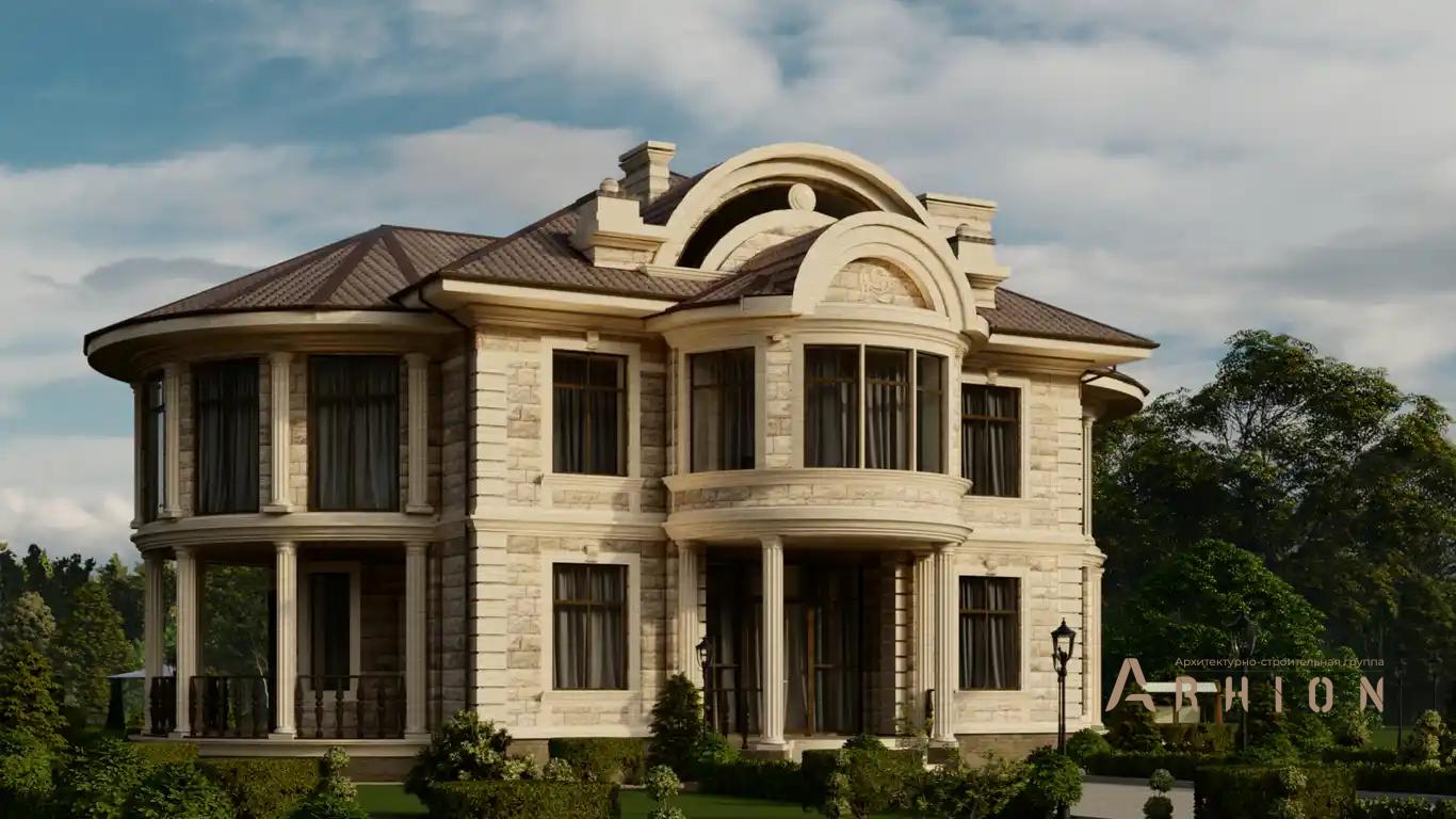 5. Проект двухэтажного дома в классическом стиле с многоскатной кровлей, H-1141, площадью - 483 кв c мансардой, терассой, балконом, эркером, вторым светом