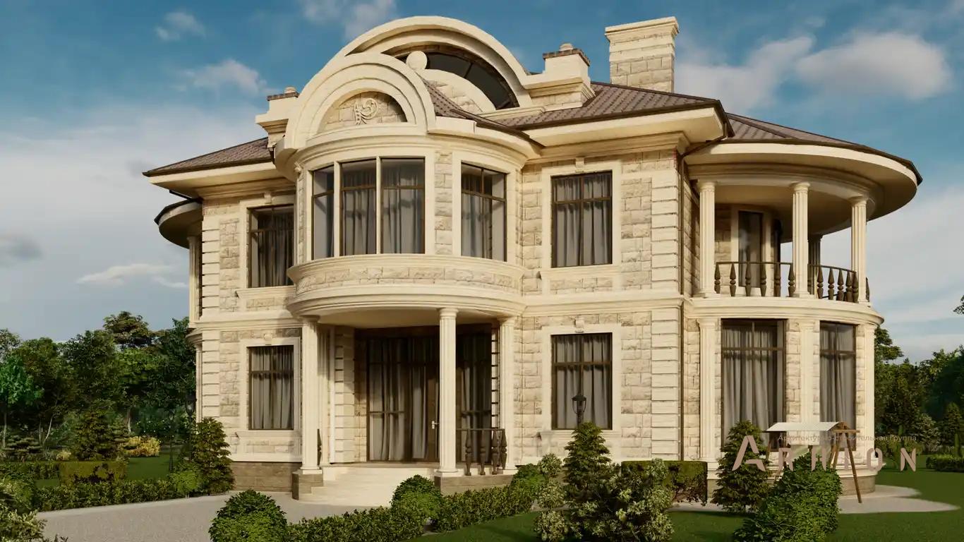 7. Проект двухэтажного дома в классическом стиле с многоскатной кровлей, H-1141, площадью - 483 кв c мансардой, терассой, балконом, эркером, вторым светом