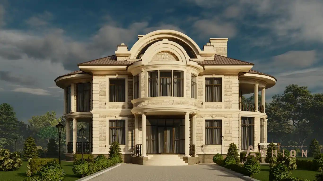 3. Проект двухэтажного дома в классическом стиле с многоскатной кровлей, H-1141, площадью - 483 кв c мансардой, терассой, балконом, эркером, вторым светом