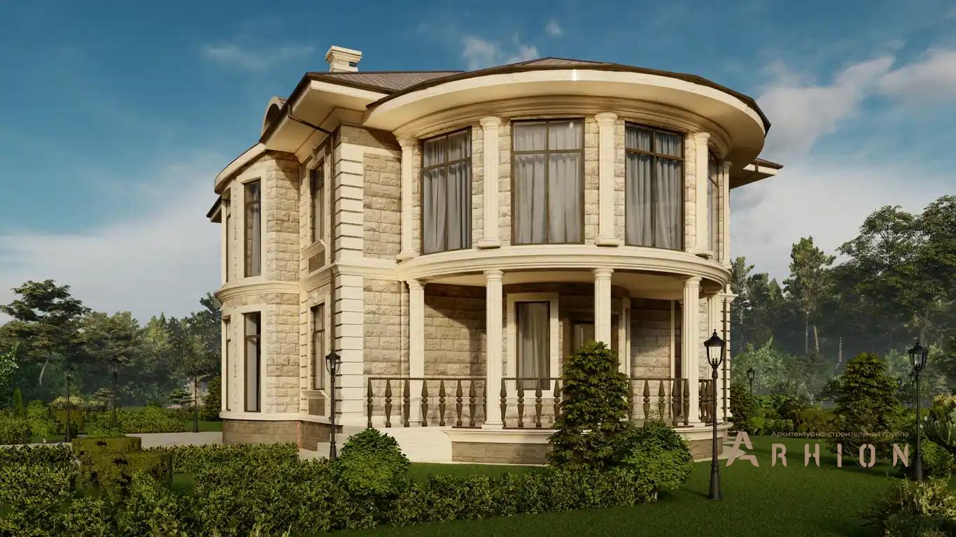 4. Проект двухэтажного дома в классическом стиле с многоскатной кровлей, H-1141, площадью - 483 кв c мансардой, терассой, балконом, эркером, вторым светом