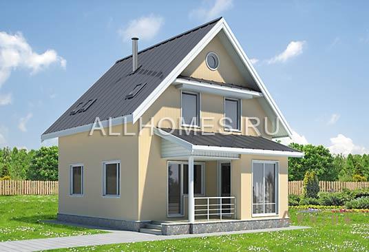 6. Проект двухэтажного дома в современном стиле с двускатной кровлей, h-117-1s, площадью - 117 кв