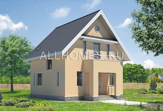 1. Проект двухэтажного дома в современном стиле с двускатной кровлей, h-117-1s, площадью - 117 кв