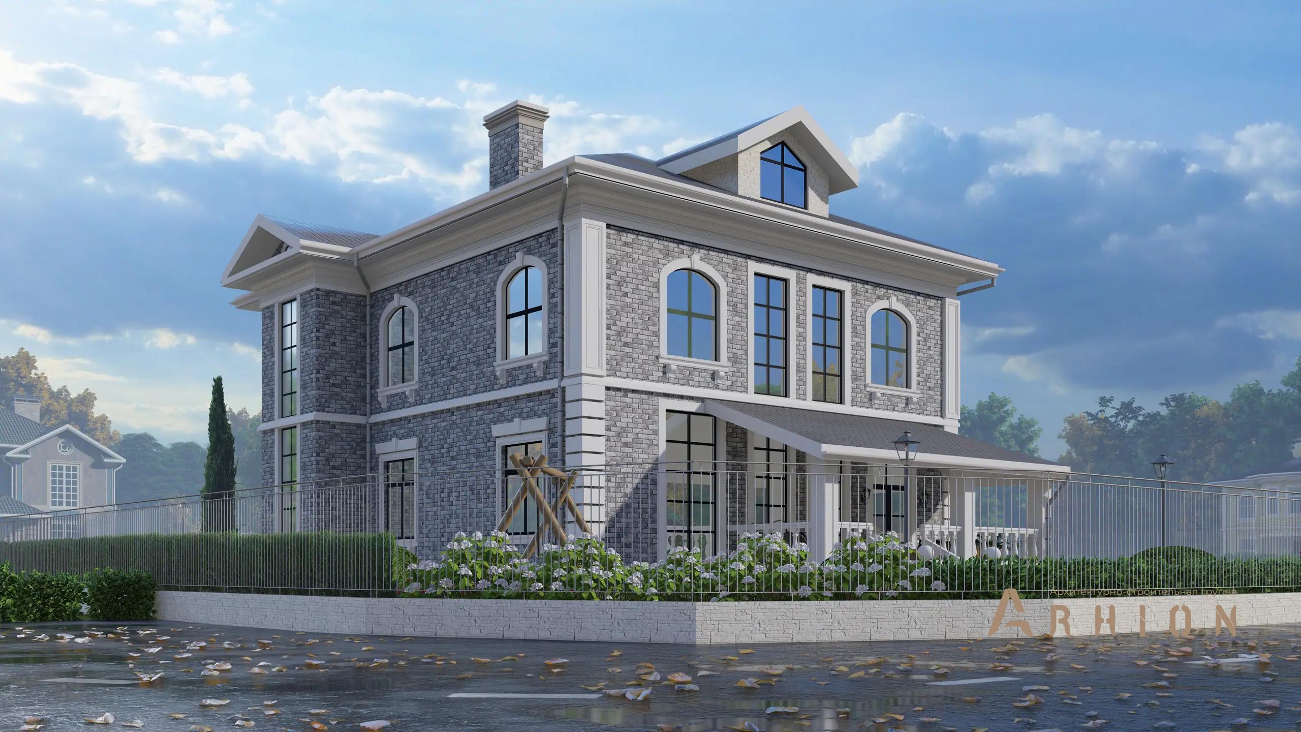 3. Проект двухэтажного дома в классическом стиле с многоскатной кровлей, H-1260, площадью - 279 кв c терассой, балконом